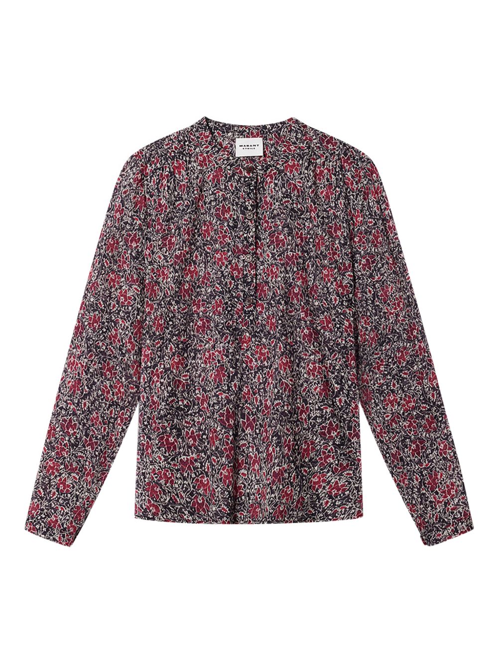 MARANT ETOILE Camicia cremisi in cotone con stampa floreale 