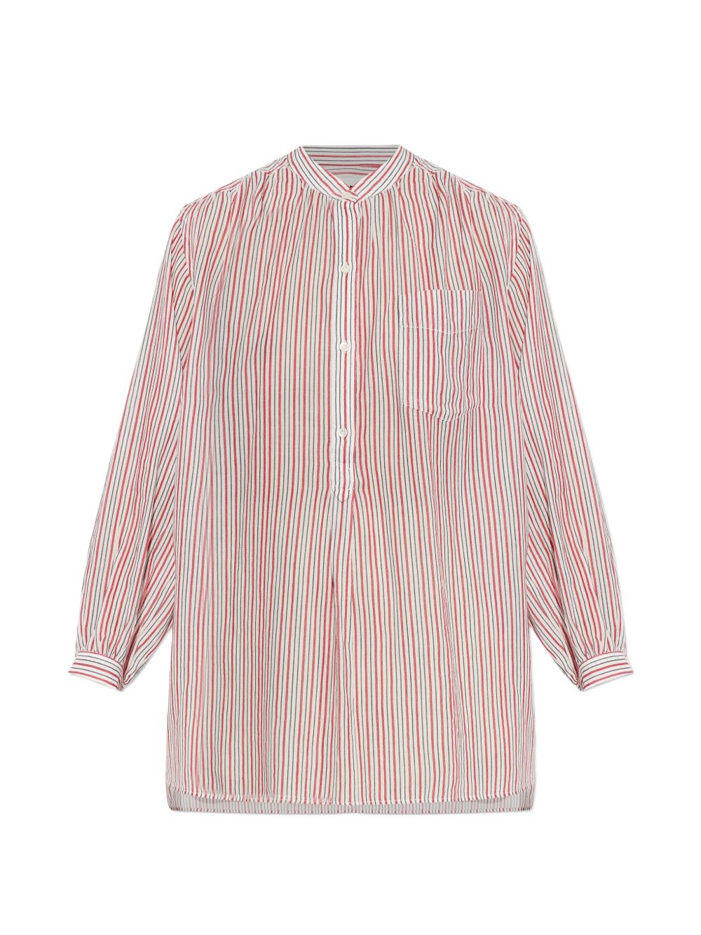 MARANT ETOILE Blusa Sapha a righe con bottoncini e collo alla coreana 