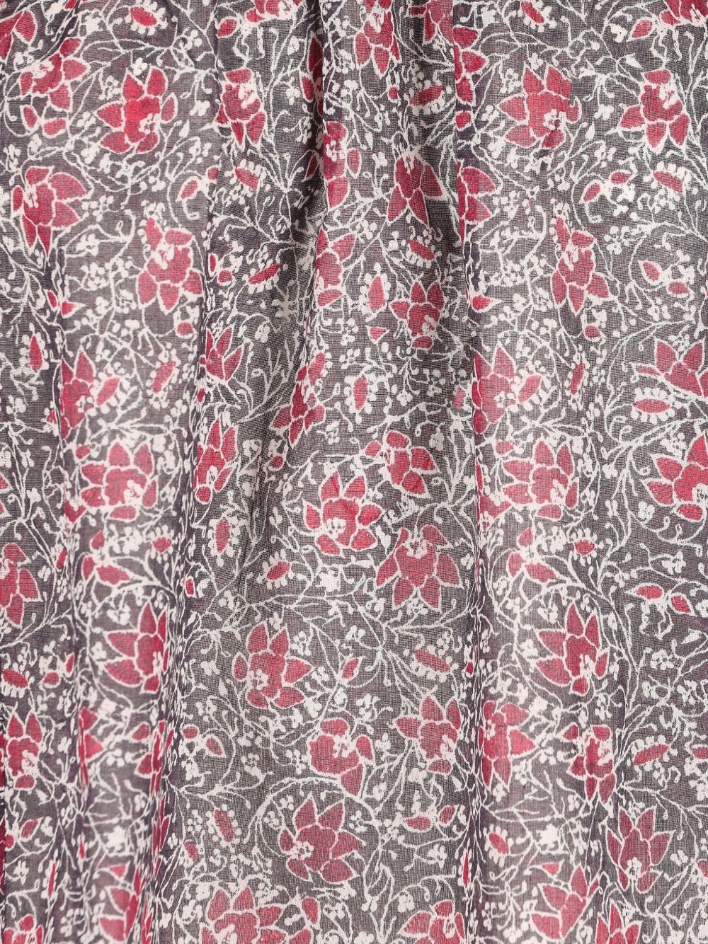 MARANT ETOILE Top nero in cotone con stampa floreale 