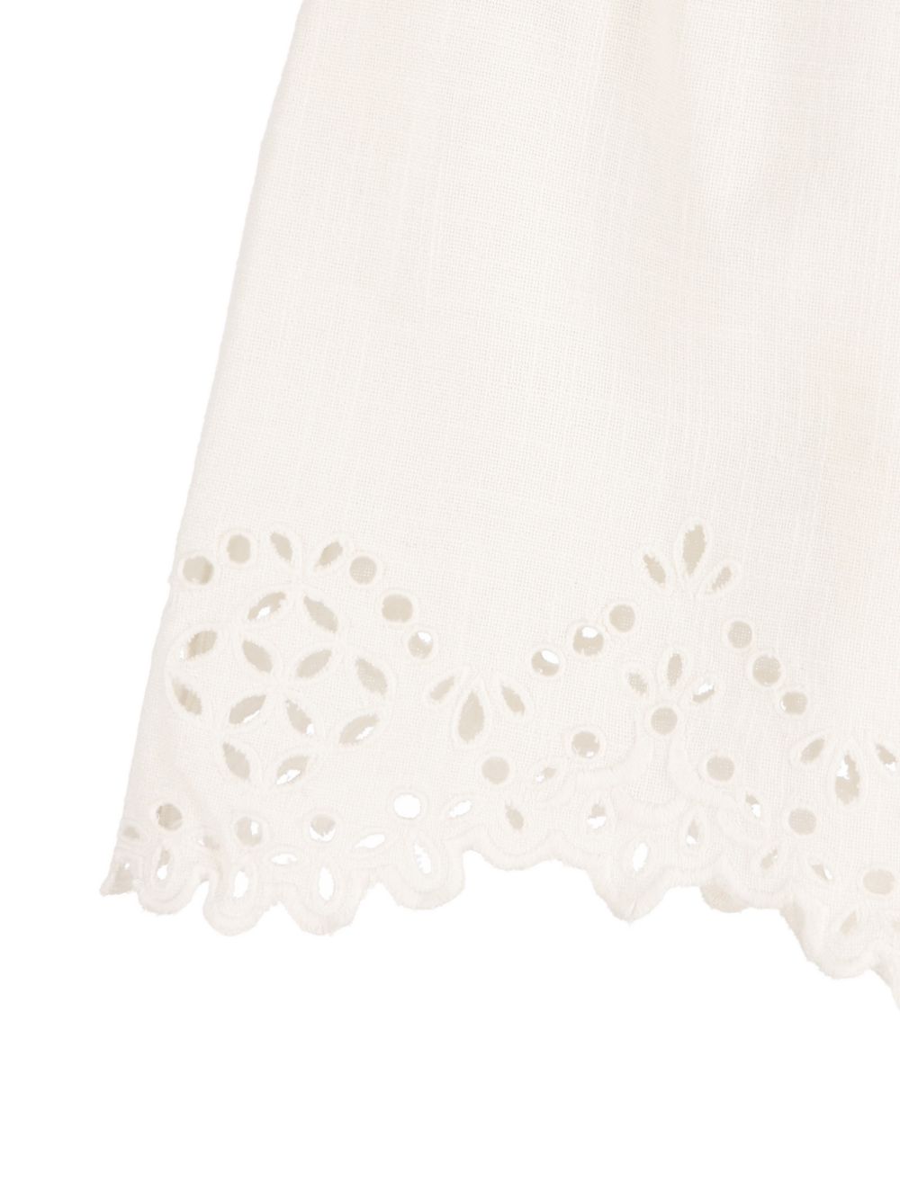 MARANT ETOILE Minigonna bianca con bordo a occhielli e orlo smerlato 