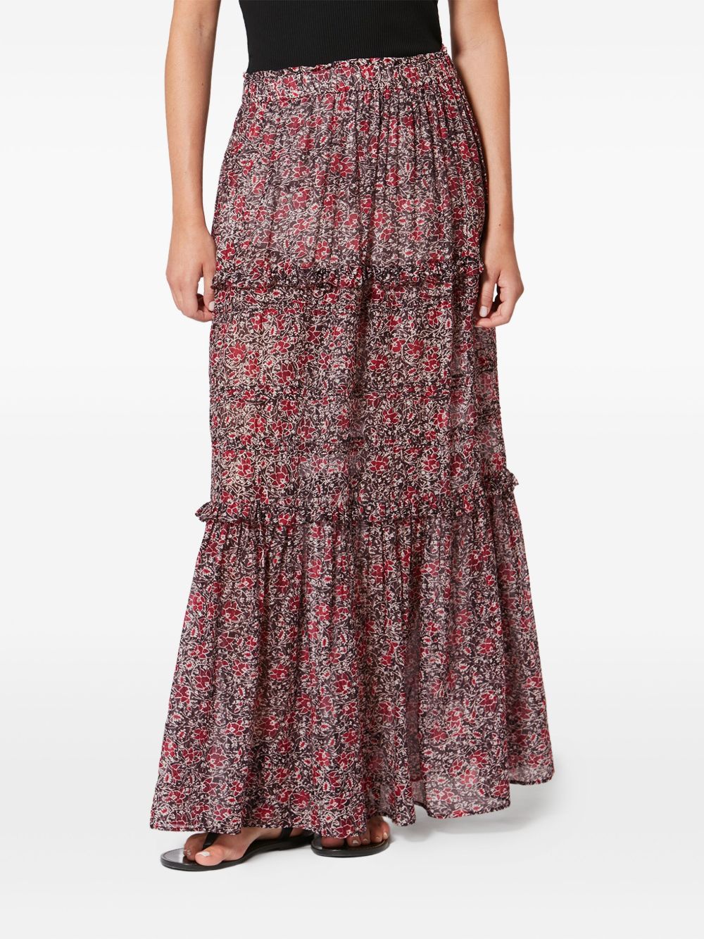MARANT ETOILE Gonna lunga in cotone con stampa floreale 