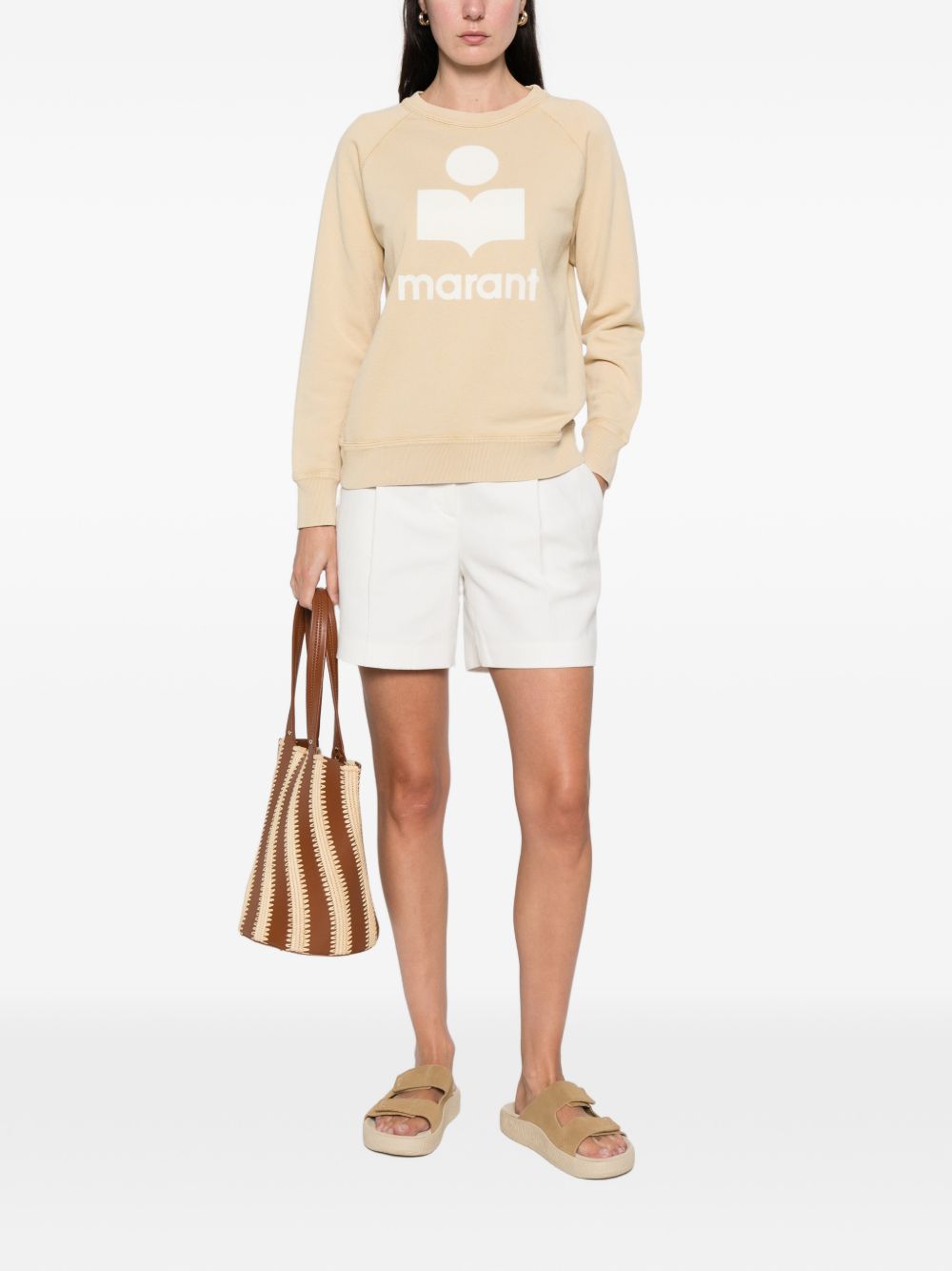 MARANT ETOILE Felpa gialla con logo cucito 