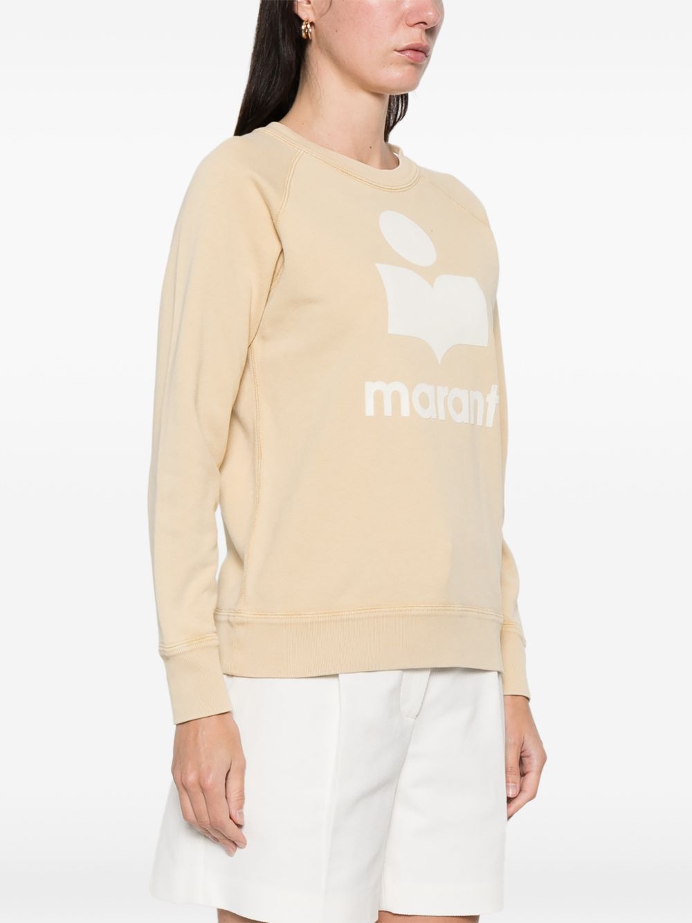MARANT ETOILE Felpa gialla con logo cucito 