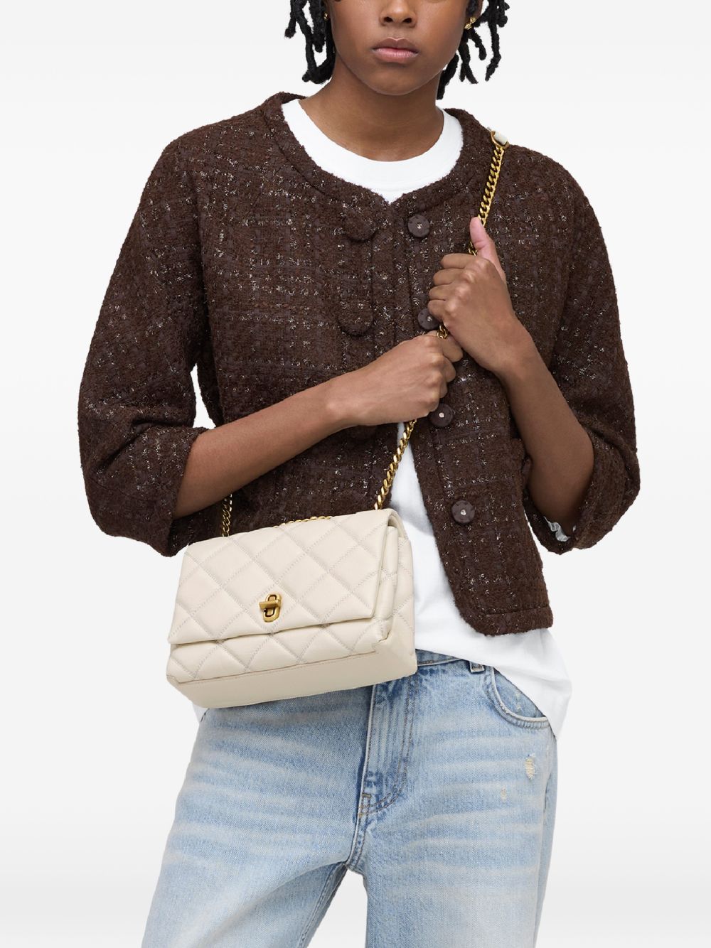 MARC JACOBS Borsa Slim Dual in pelle bianca 