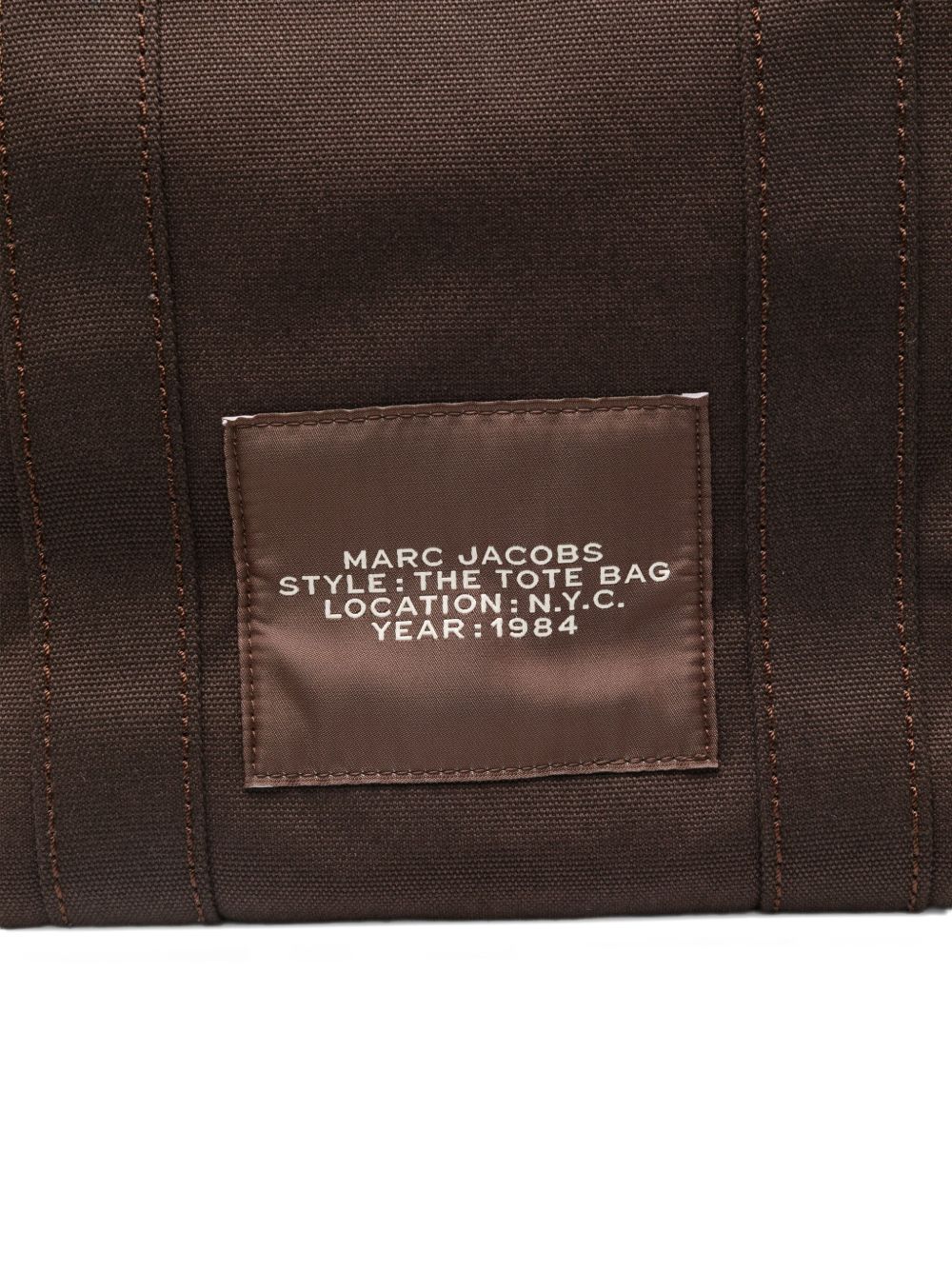 MARC JACOBS Borsa a mano media 'The Tote' in cotone marrone 