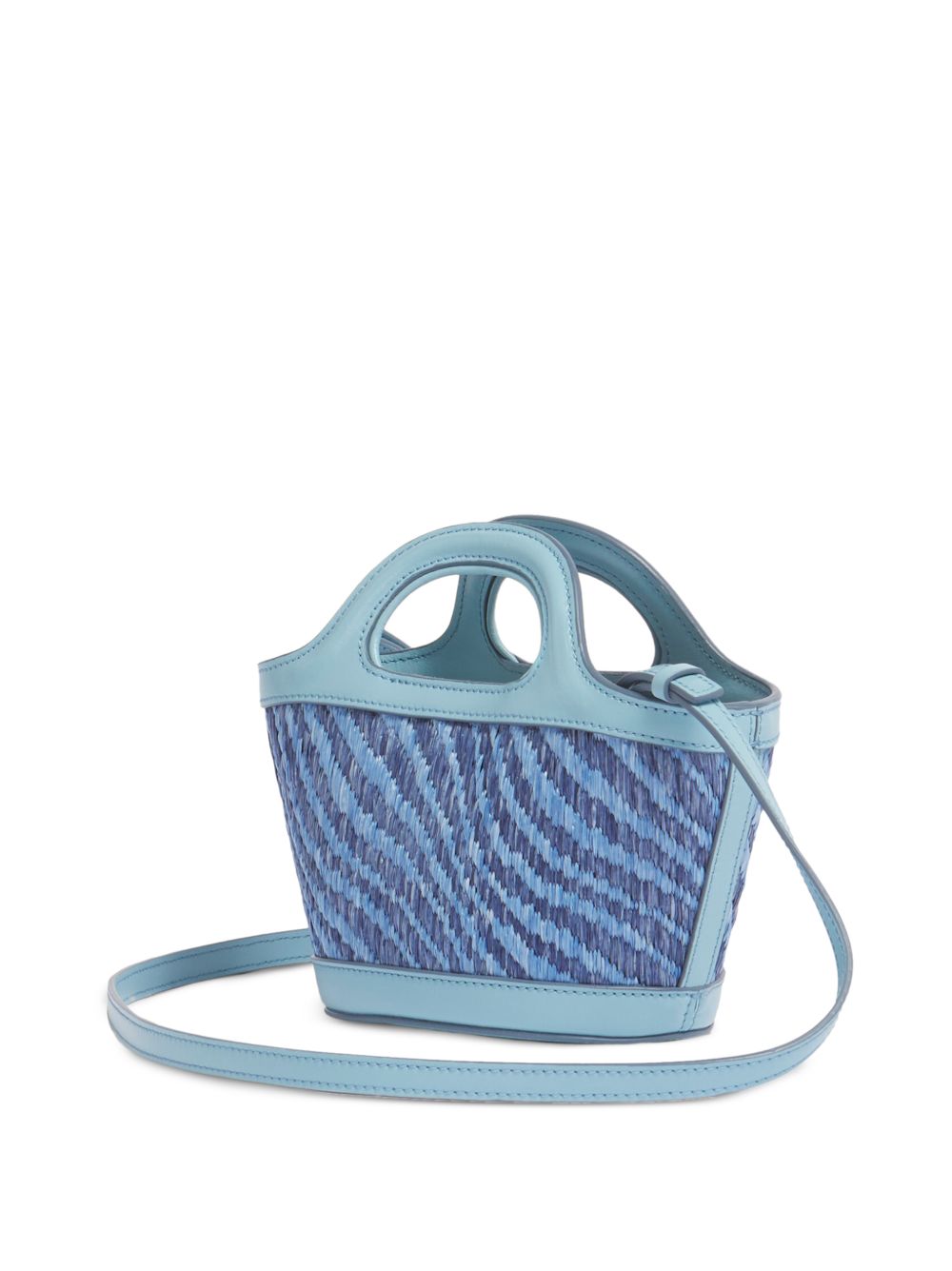 MARNI Borsa a mano azzurra con logo giallo 
