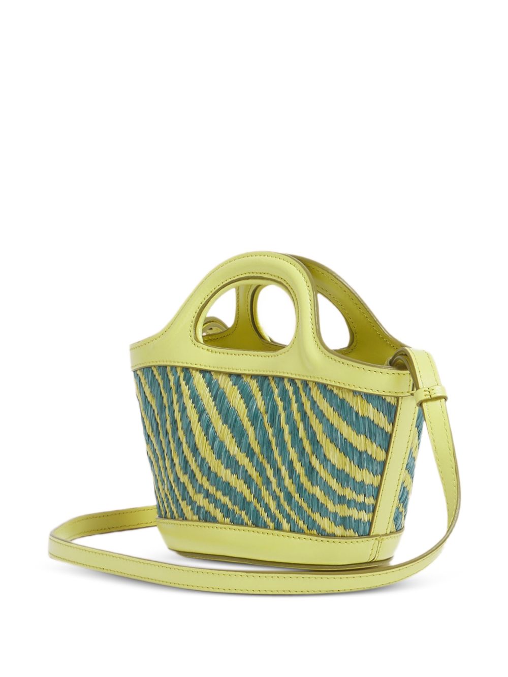 MARNI Borsa a mano verde con logo fucsia 