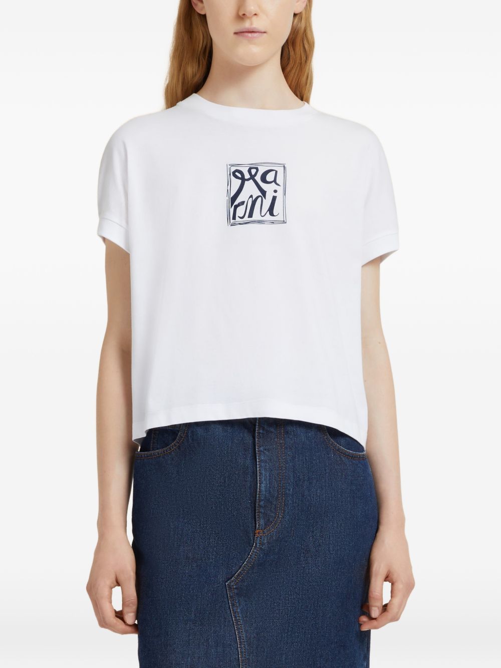 MARNI T-shirt a maniche corte bianca 