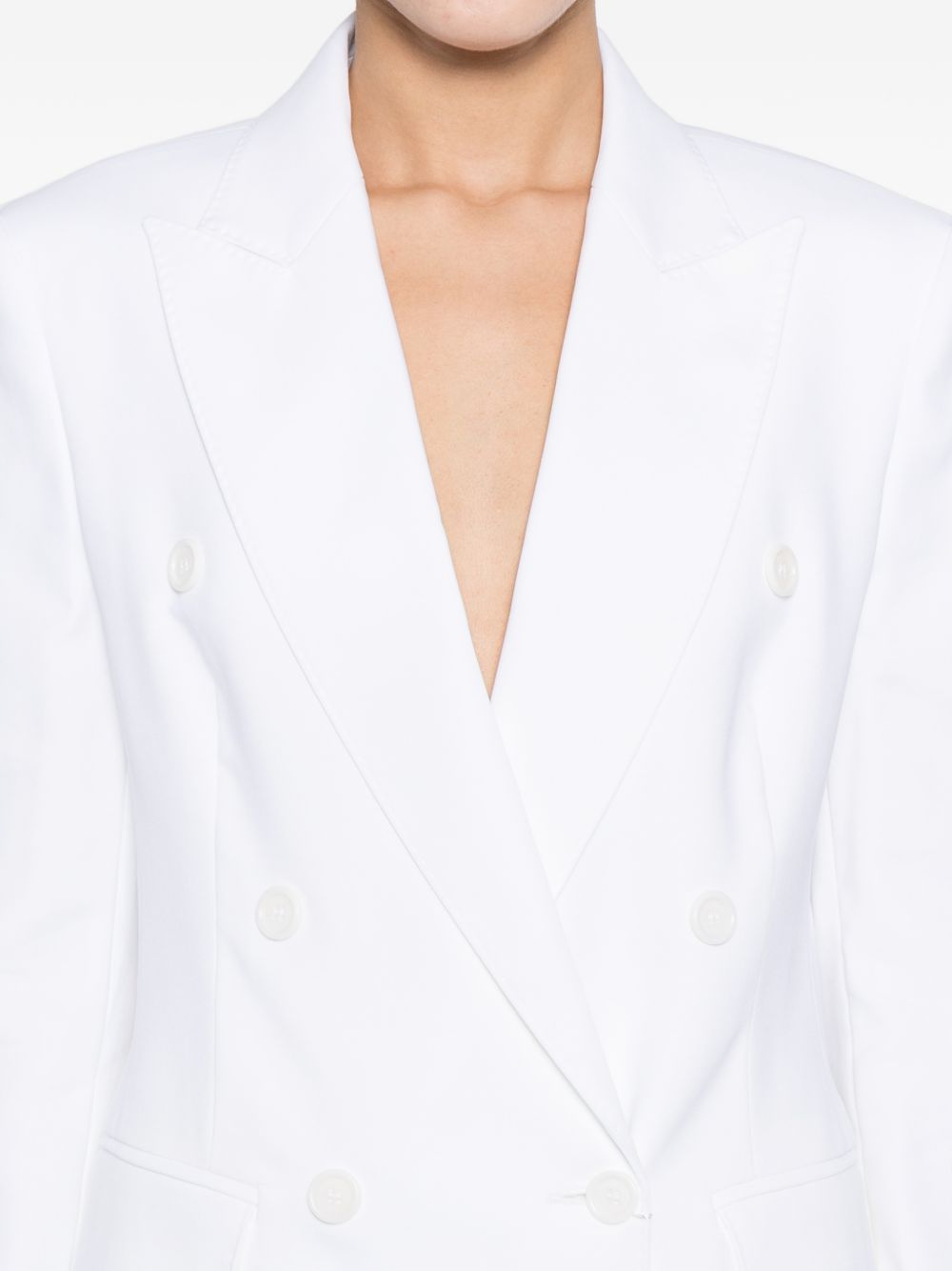MAX MARA Blazer Pagella in cotone bianco doppiopetto 