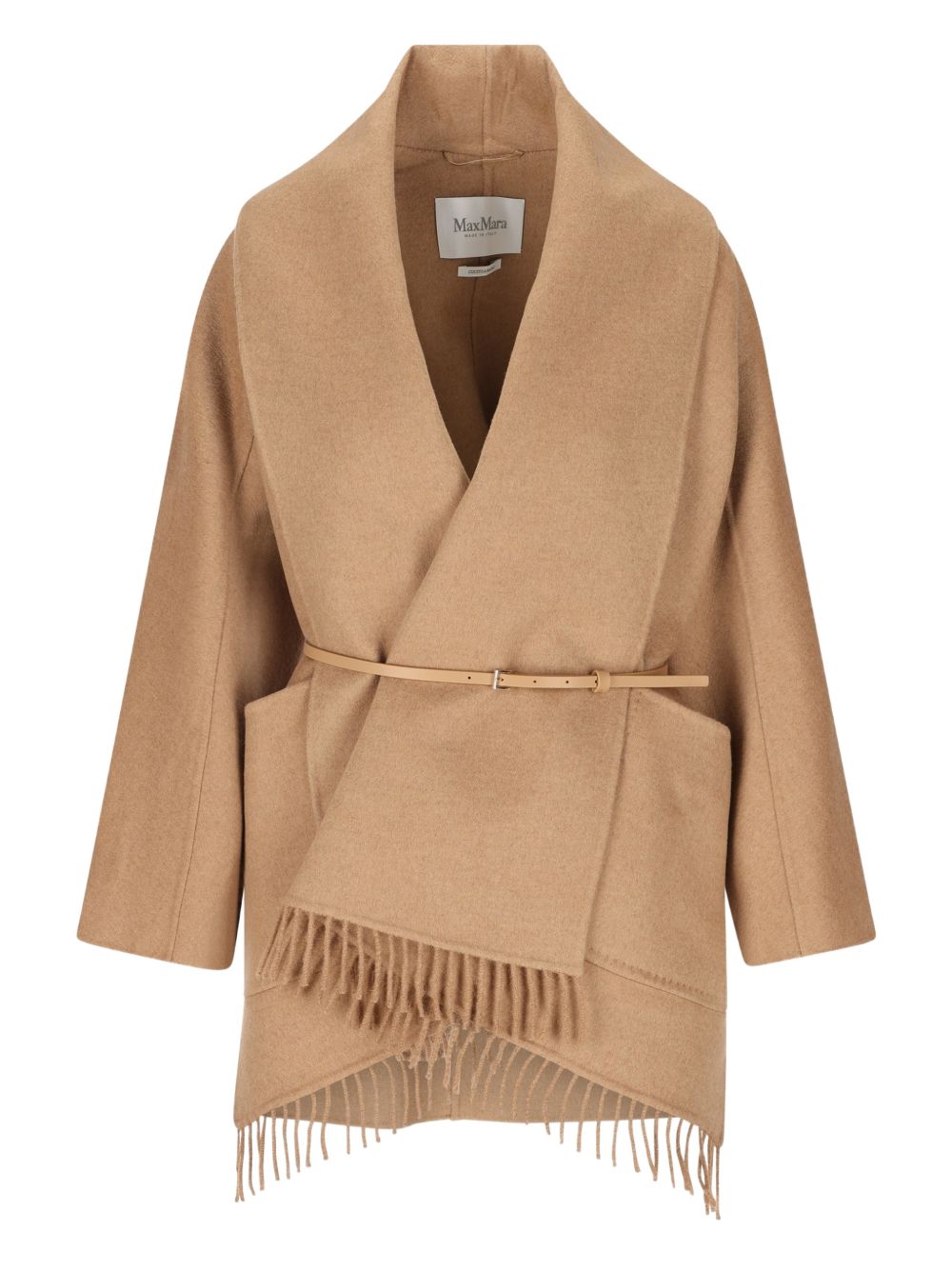 MAX MARA Cappotto corto Abilita beige con sciarpa 
