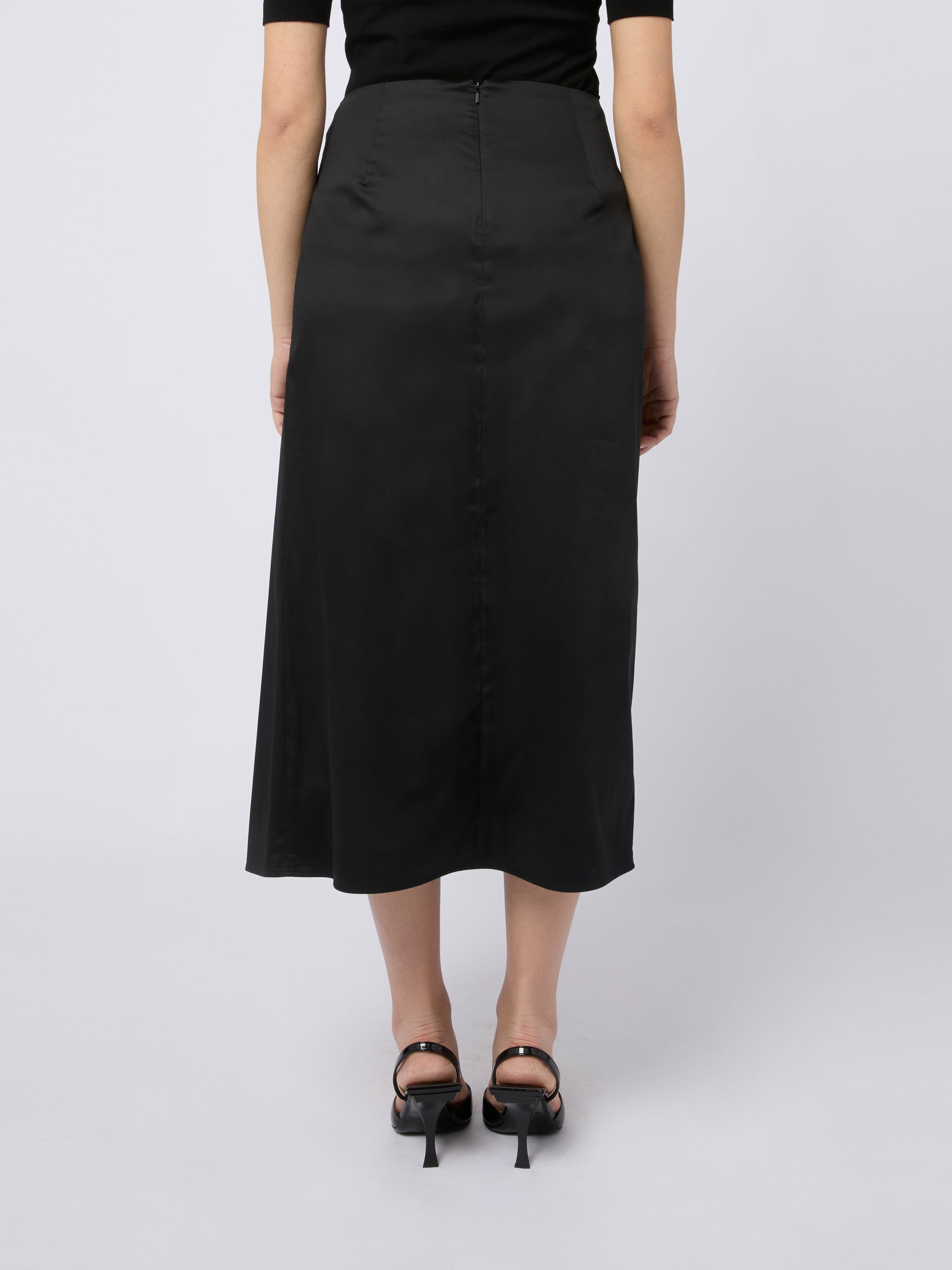 MAX MARA Gonna midi nera con drappeggio 