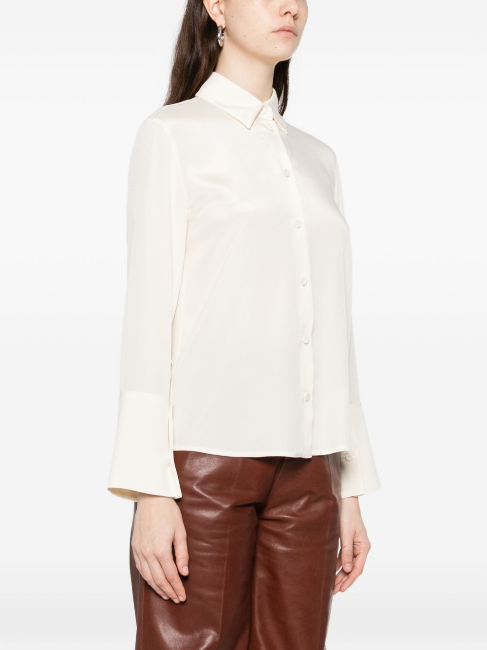 MAX MARA Camicia avorio 'Mxpvoliera' in pura seta 