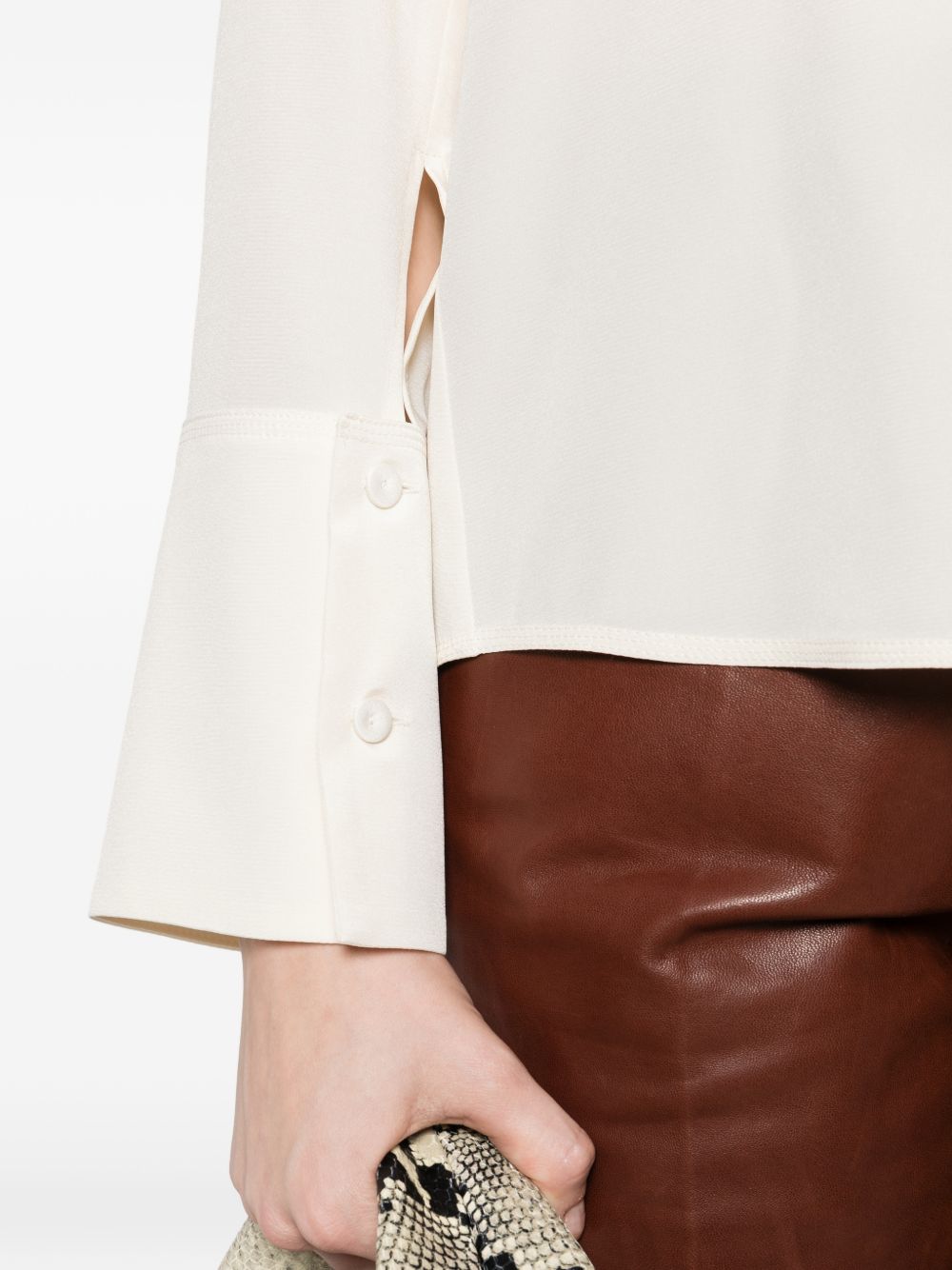 MAX MARA Camicia avorio 'Mxpvoliera' in pura seta 
