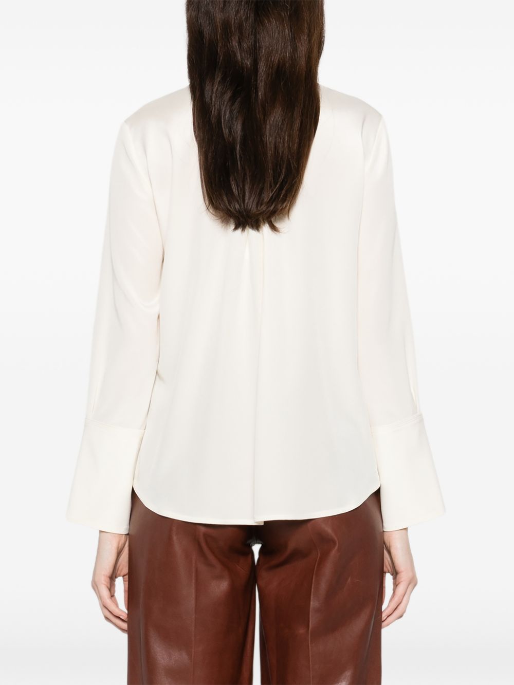 MAX MARA Camicia avorio 'Mxpvoliera' in pura seta 