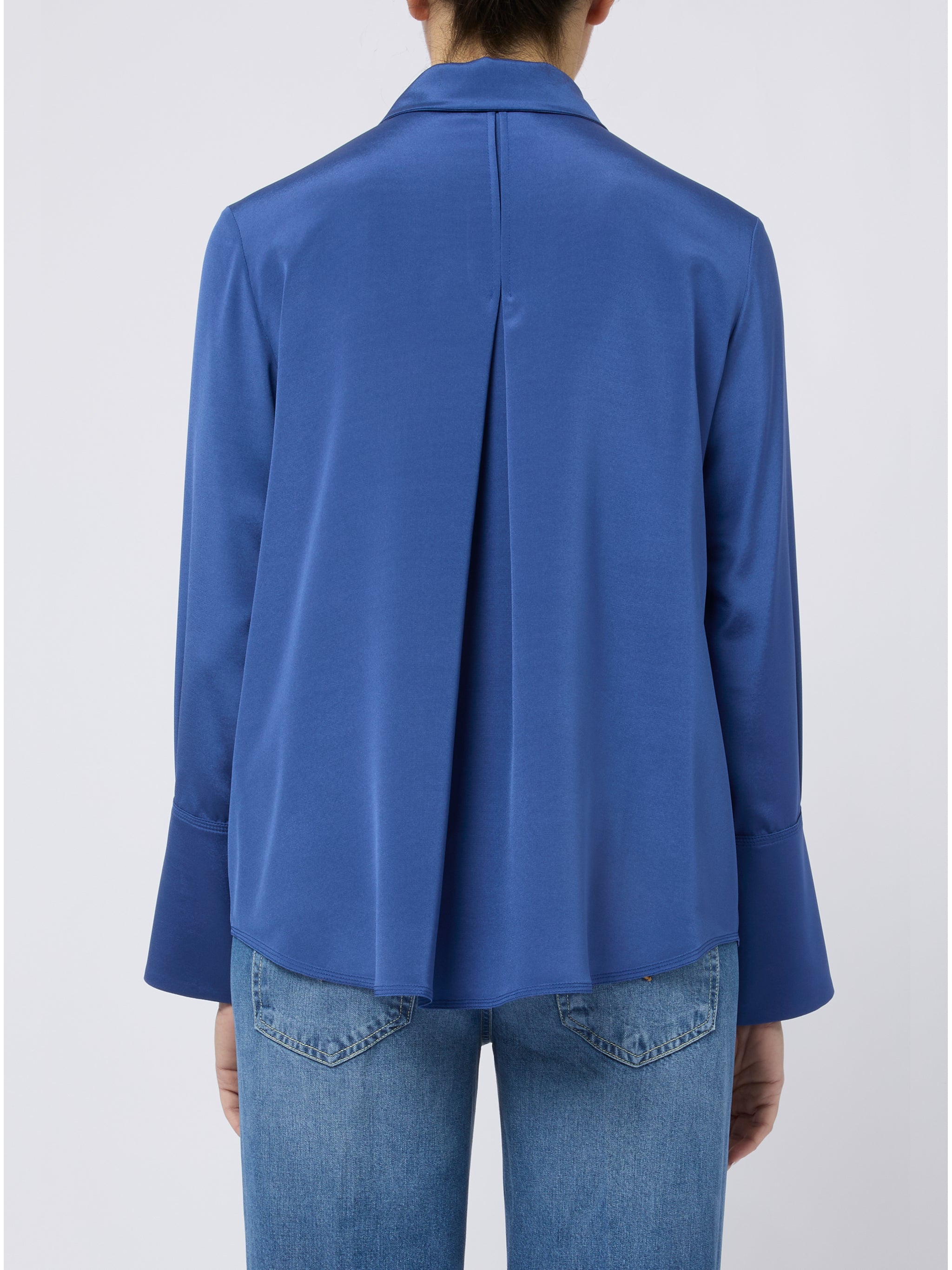 MAX MARA Camicia elegante Voliera di seta blu 