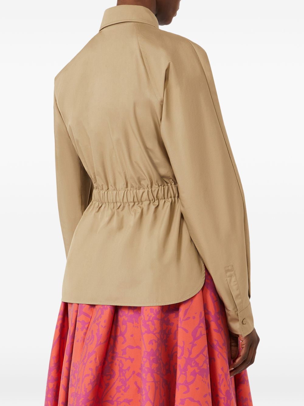 MAX MARA Camicia Tazzina in cotone beige con elastico 