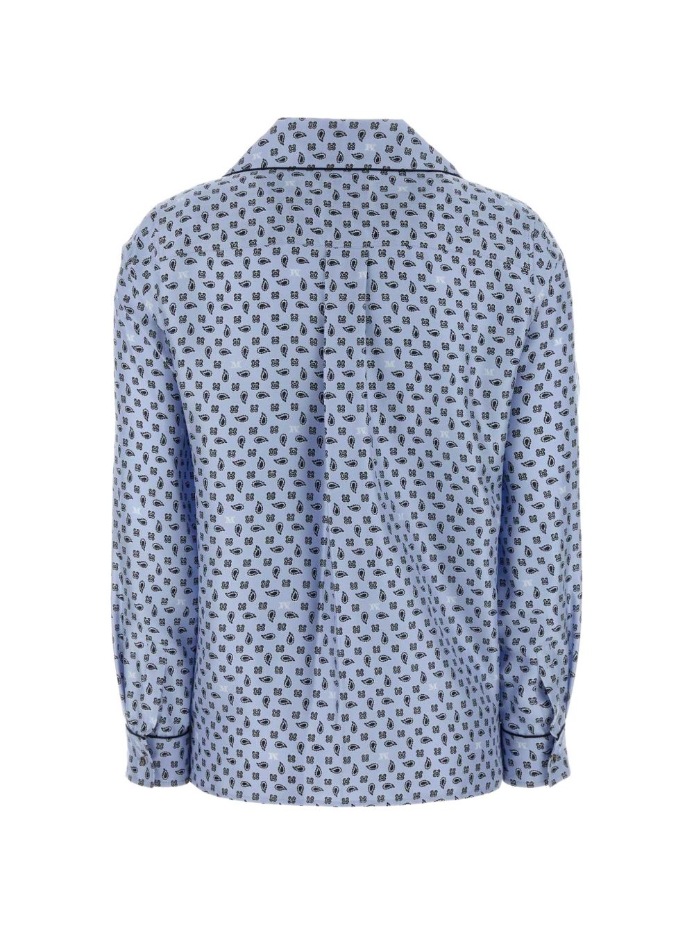 MAX MARA Camicia Disco in seta celeste stile pigiama 