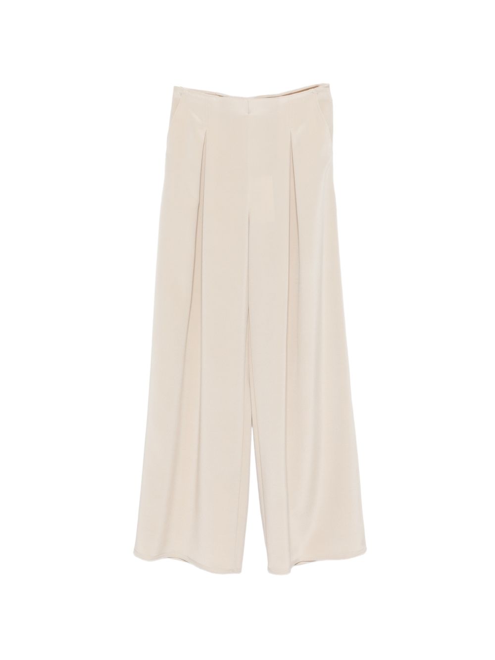 MAX MARA Pantaloni Palde in seta beige svasati 