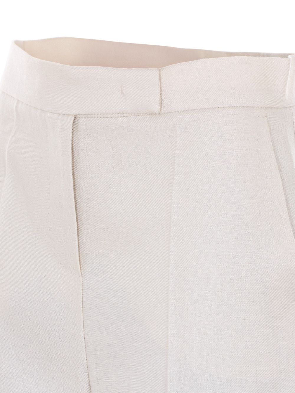 MAX MARA Bermuda Mxmkaki in lino a vita alta 
