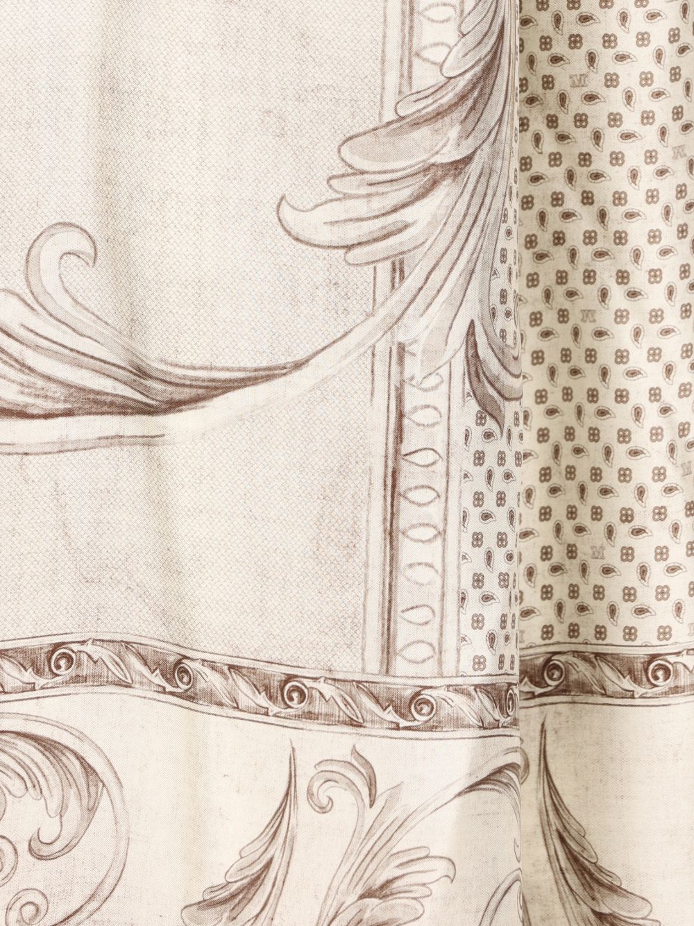MAX MARA Pantaloni avorio con grafica barocca 