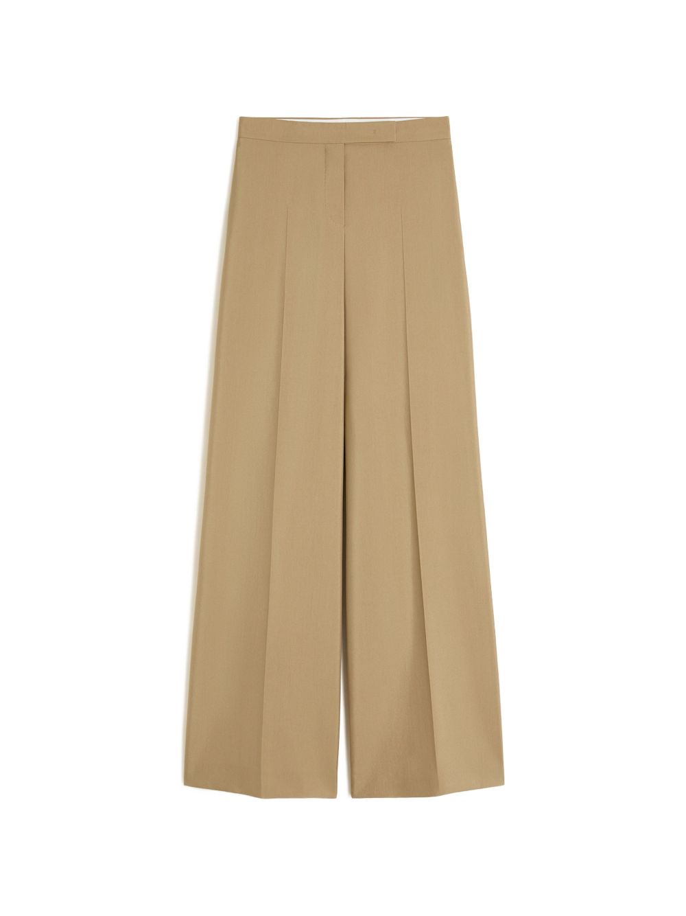 MAX MARA Pantaloni Bronte in lana e seta beige svasati 