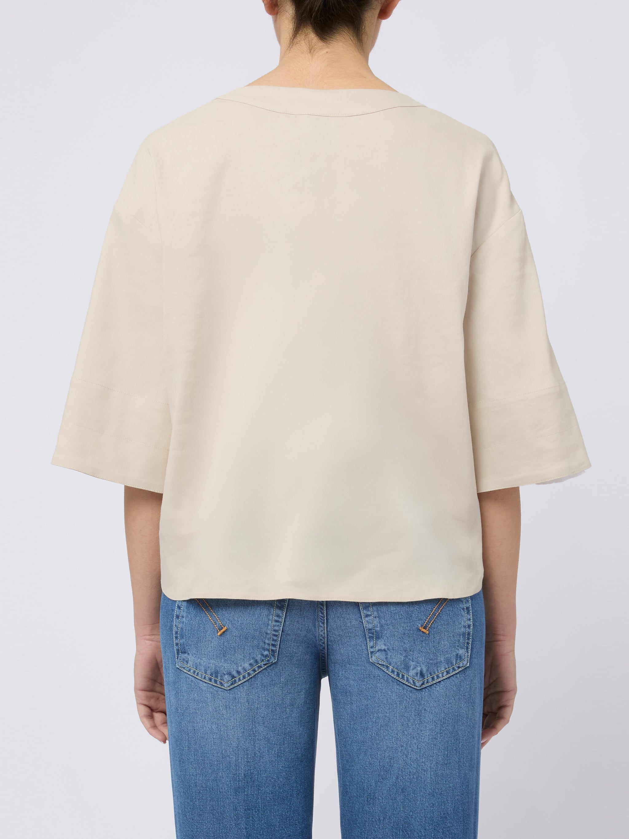 MAX MARA Blusa beige Sospiro con maniche a 3/4 