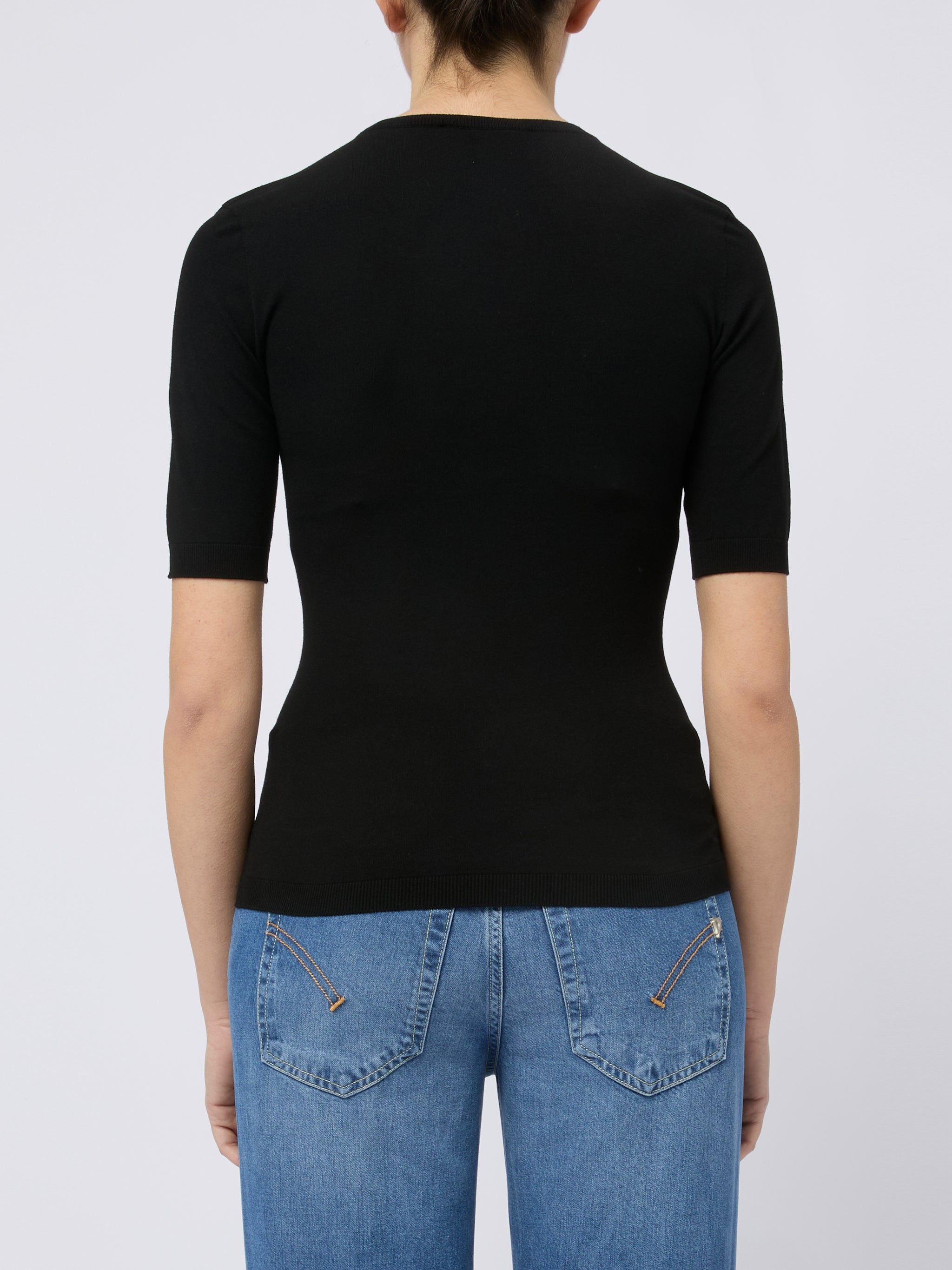 MAX MARA Maglia nera girocollo Sottano con maniche a 3/4 