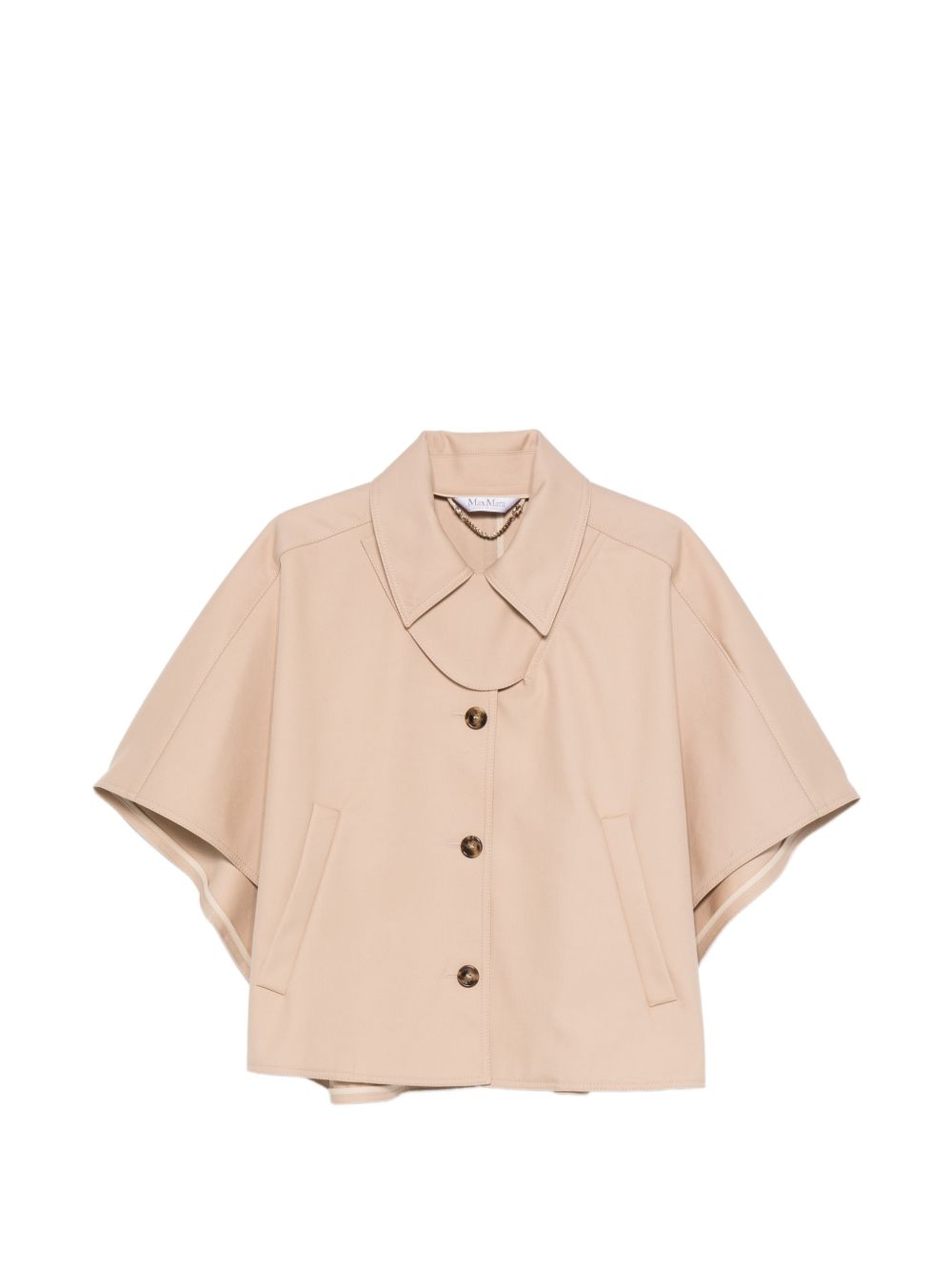 MAX MARA Cappa in cotone beige con bottoni 