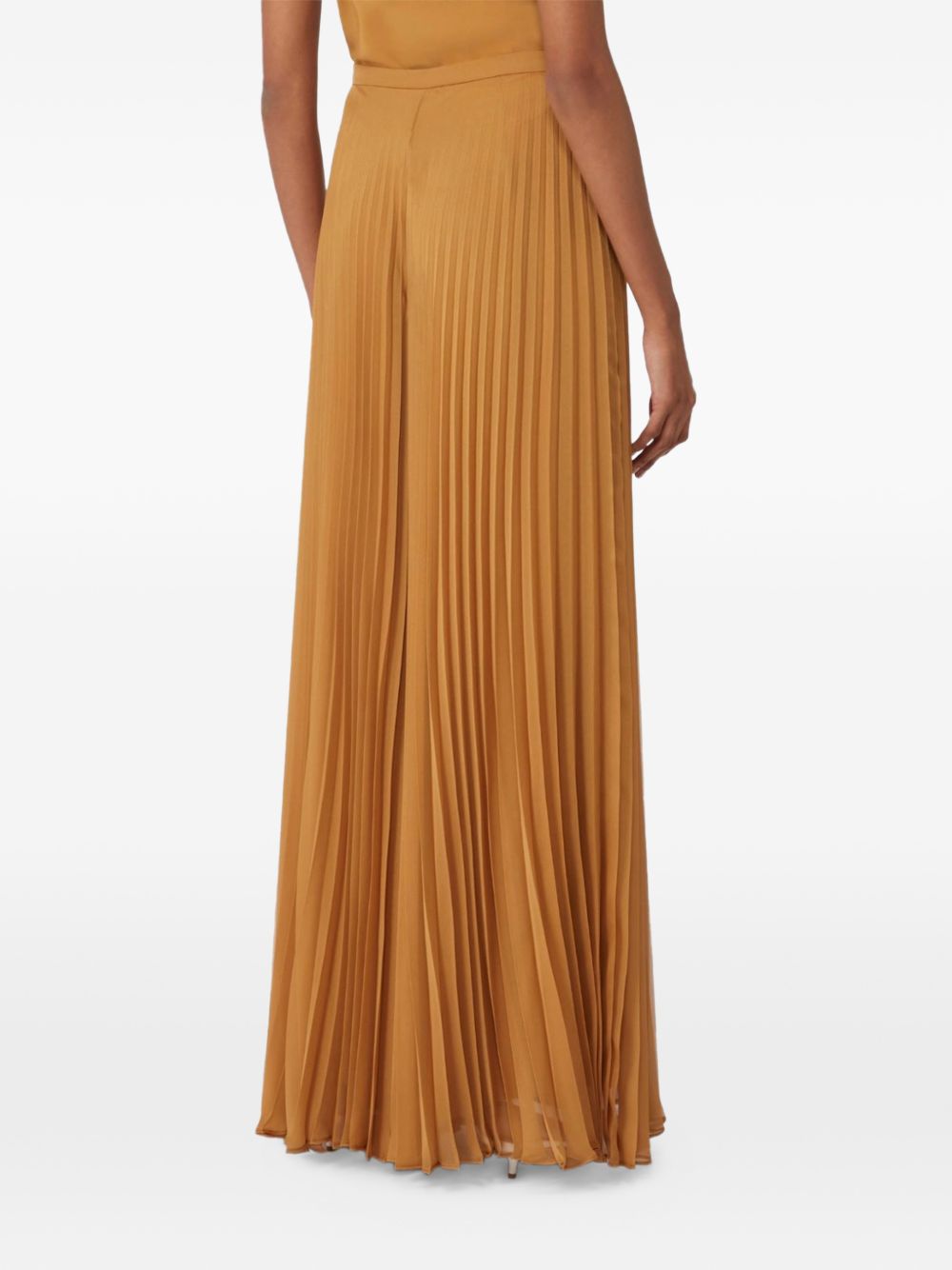 MAX MARA PIANOFORTE Pantaloni ampi Mxegrembo plissettati color ocra 