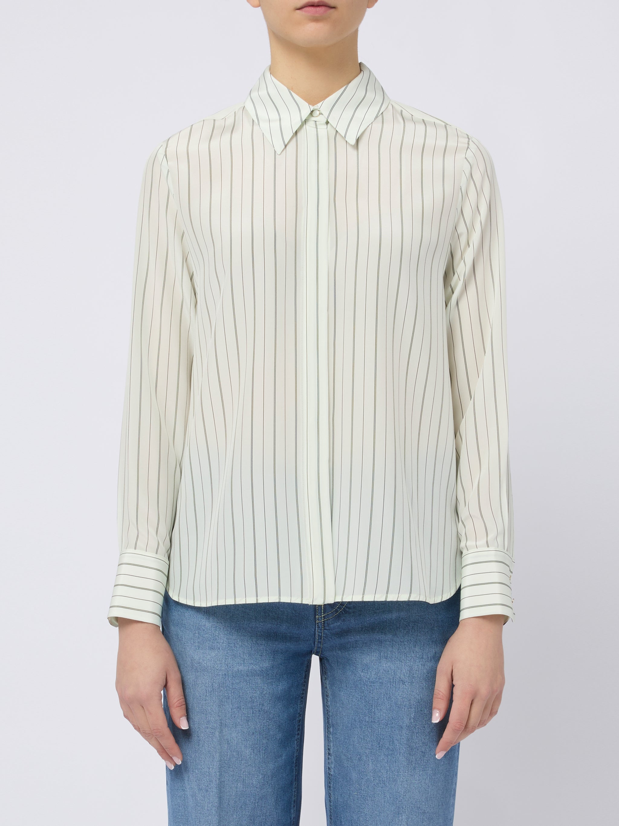MAX MARA STUDIO Camicia Flirt a righe verdi 
