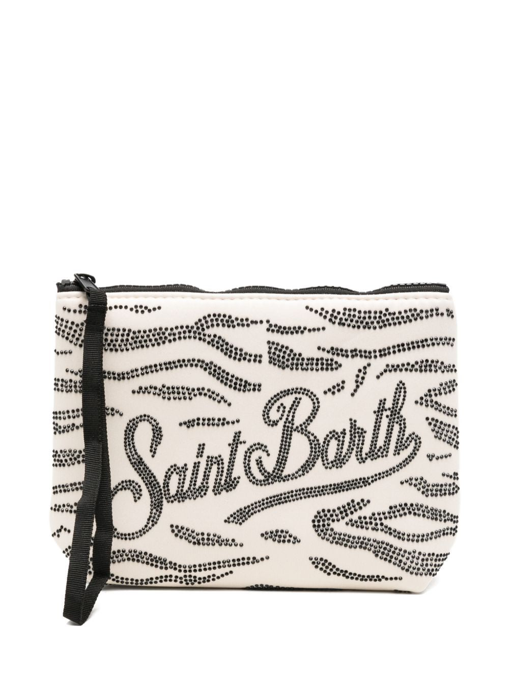 MC2 SAINT BARTH Pochette Aline Strass nera e panna 