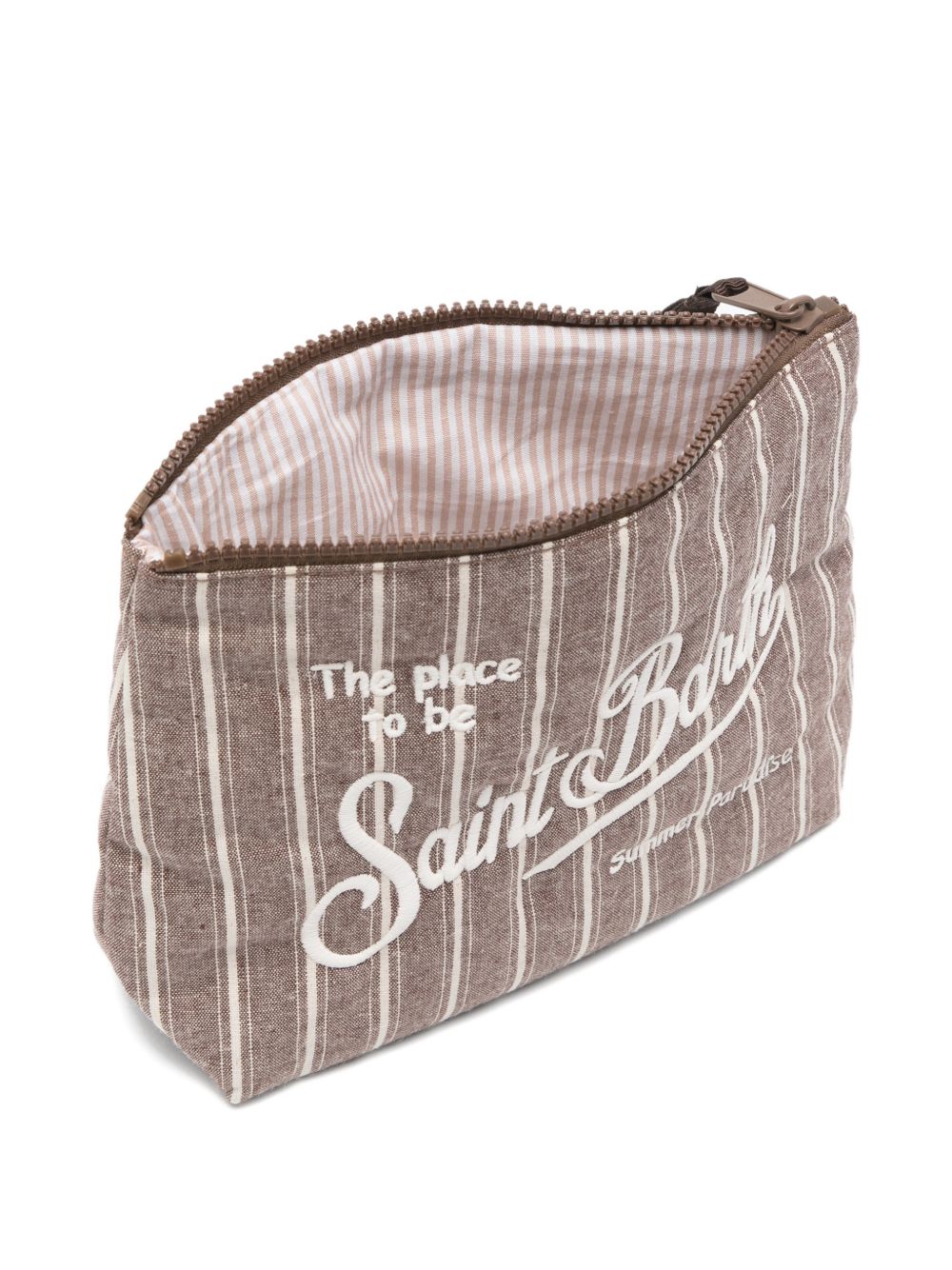 MC2 SAINT BARTH Pochette Aline in cotone marrone a righe 