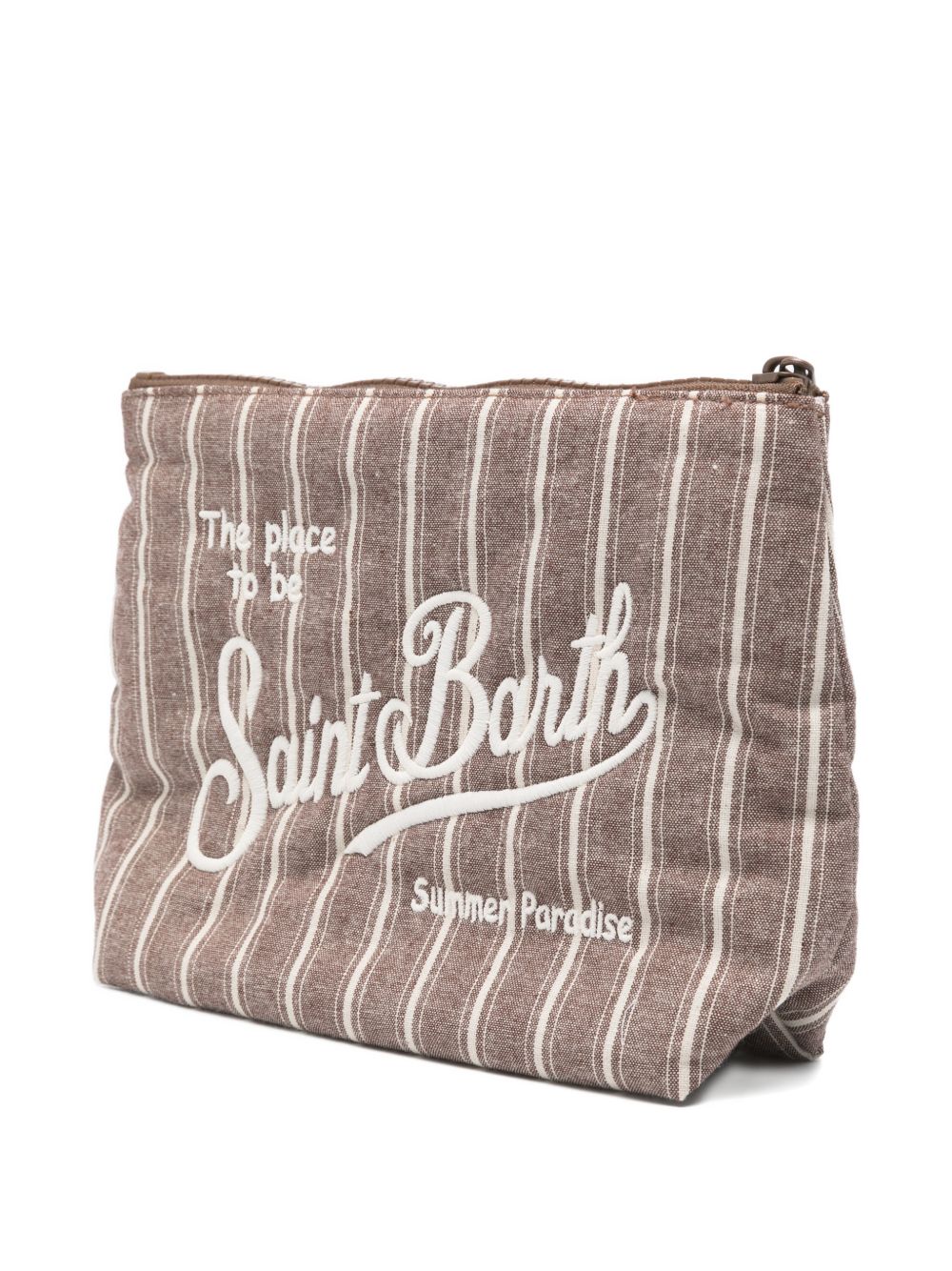 MC2 SAINT BARTH Pochette Aline in cotone marrone a righe 