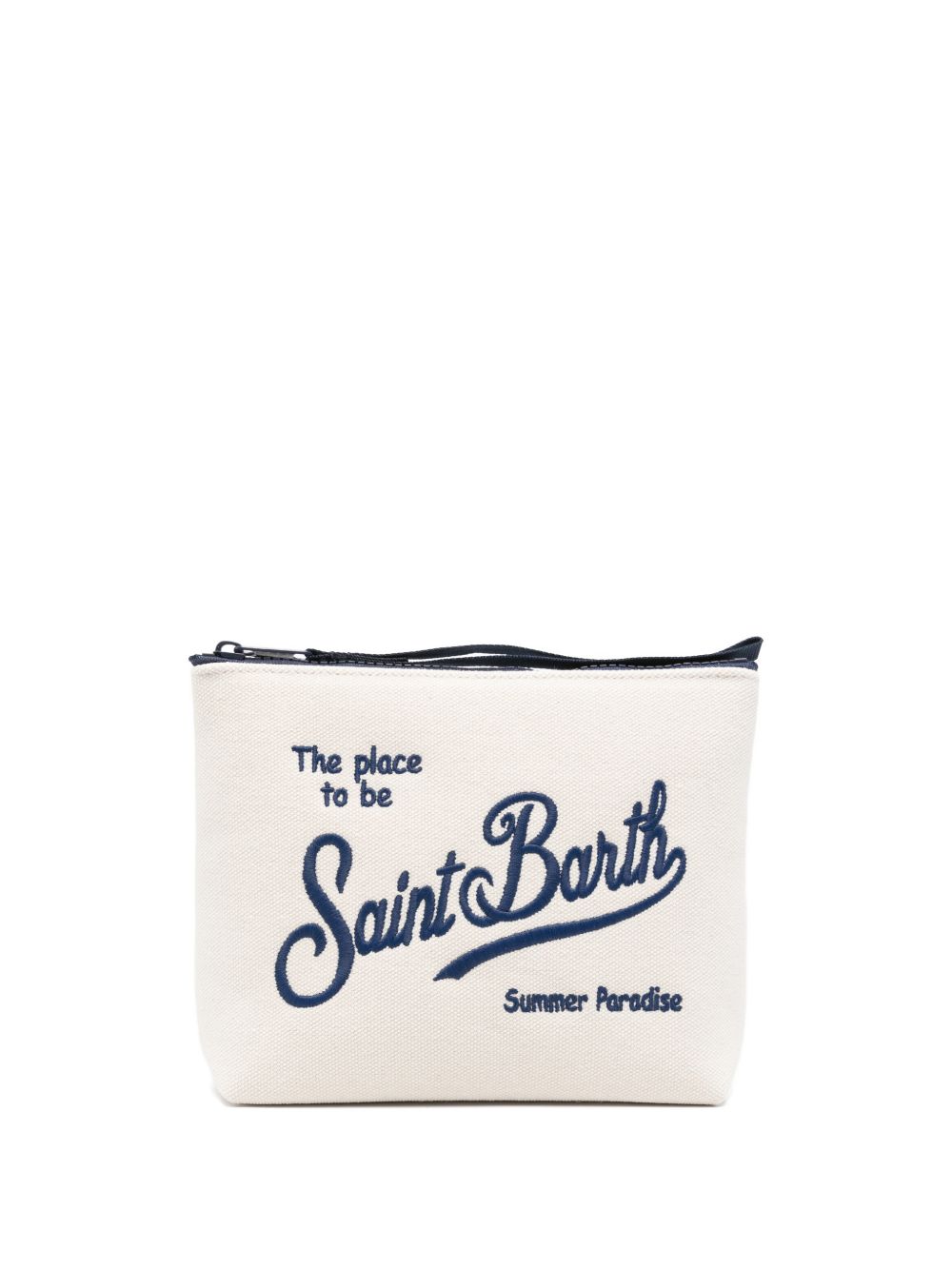 MC2 SAINT BARTH Pochette Aline Canvas avorio e blu 
