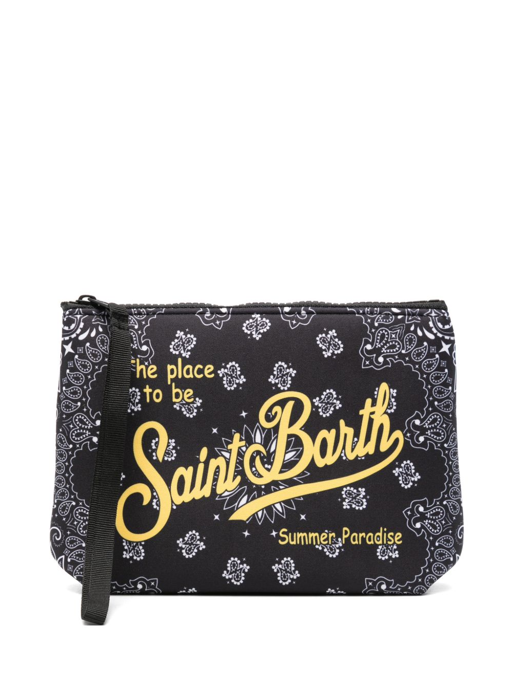 MC2 SAINT BARTH Pochette Aline blu notte con stampa paisley 