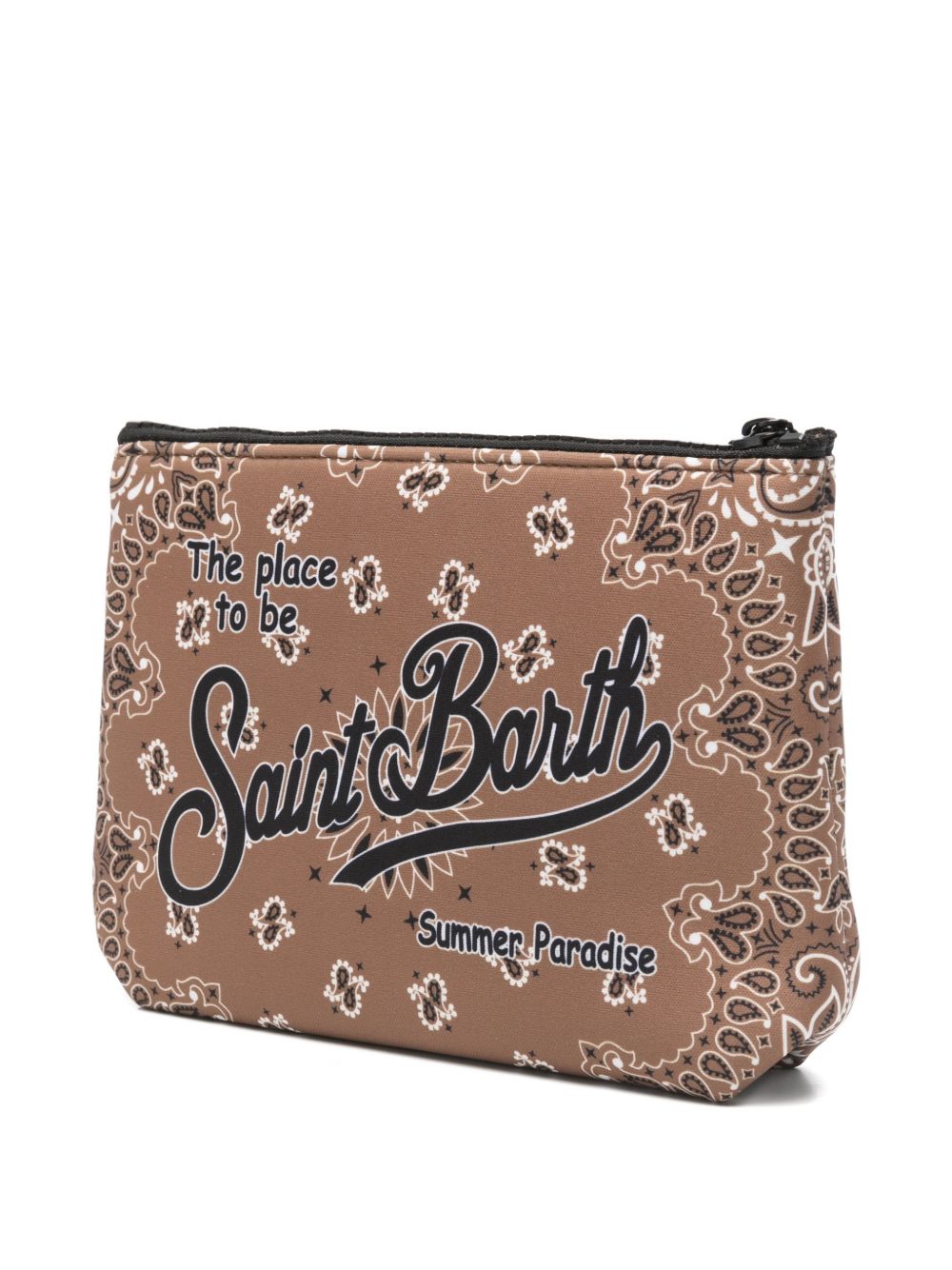MC2 SAINT BARTH Pochette Aline marrone con stampa paisley 
