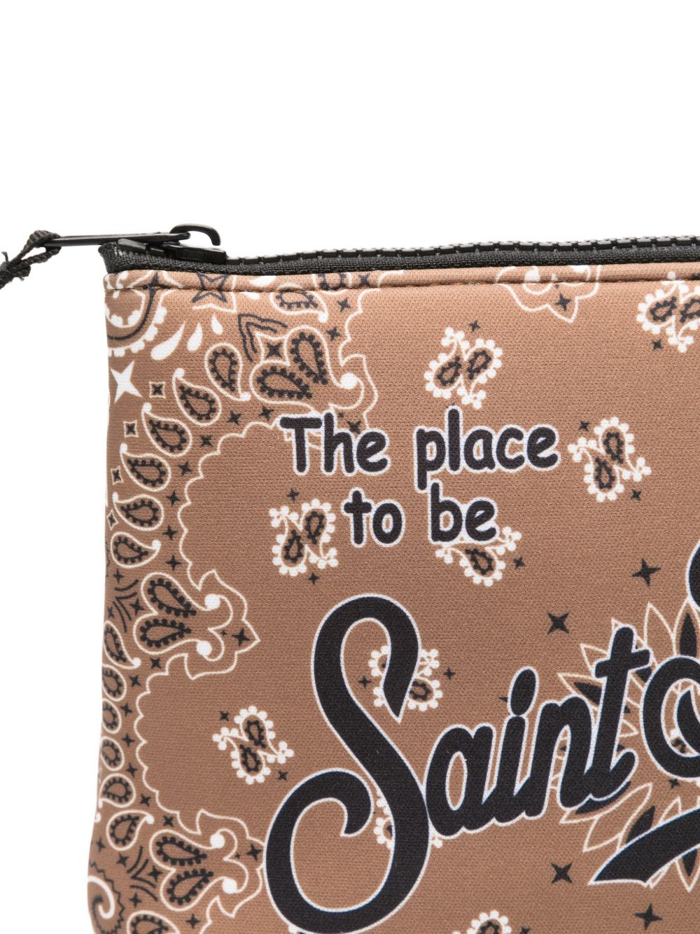 MC2 SAINT BARTH Pochette Aline marrone con stampa paisley 