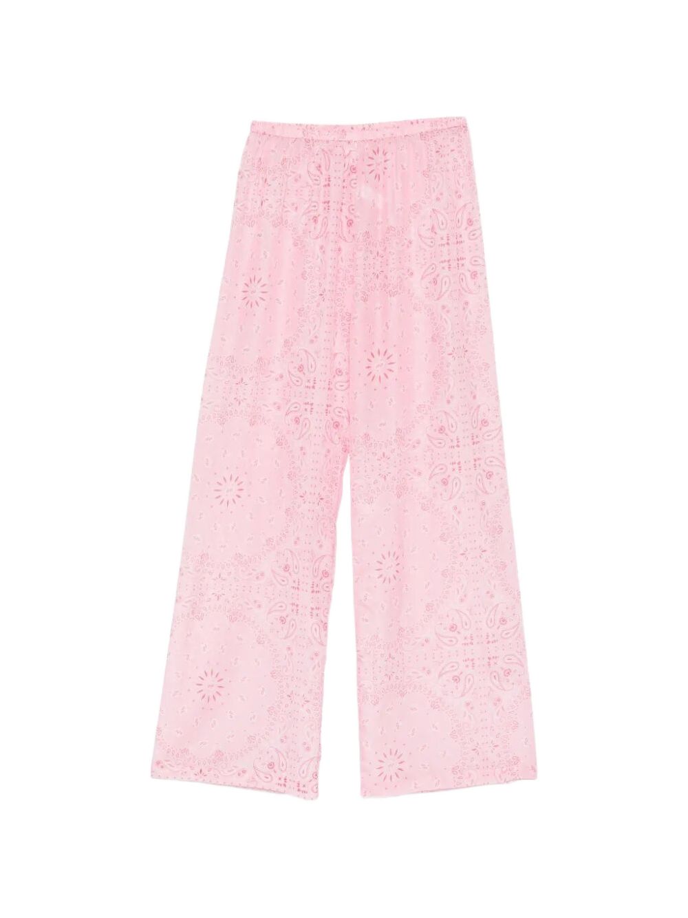 MC2 SAINT BARTH Pantaloni Amalia in cotone misto seta rosa con stampa paisley 