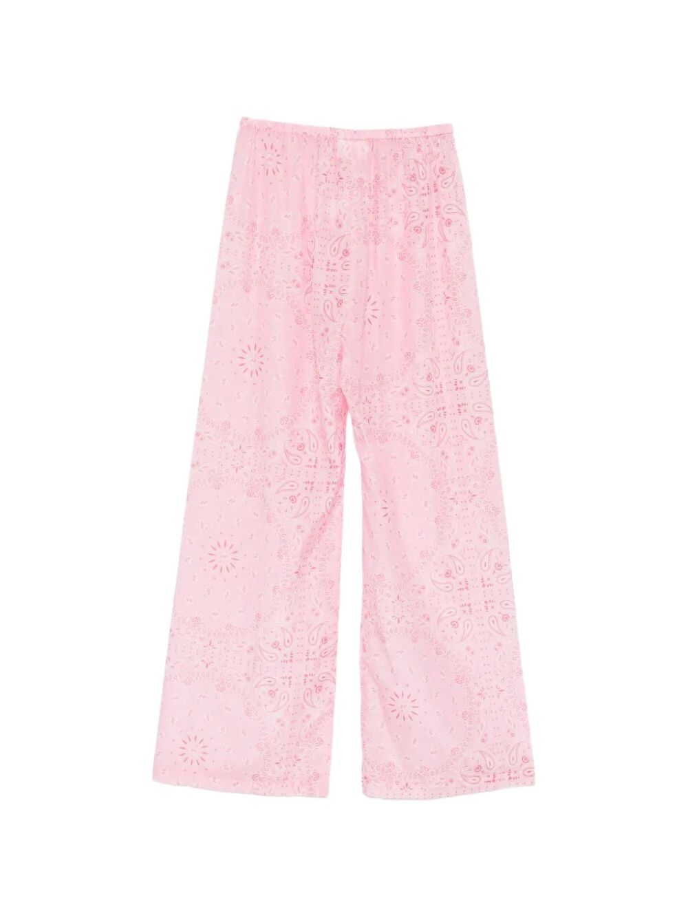 MC2 SAINT BARTH Pantaloni Amalia in cotone misto seta rosa con stampa paisley 
