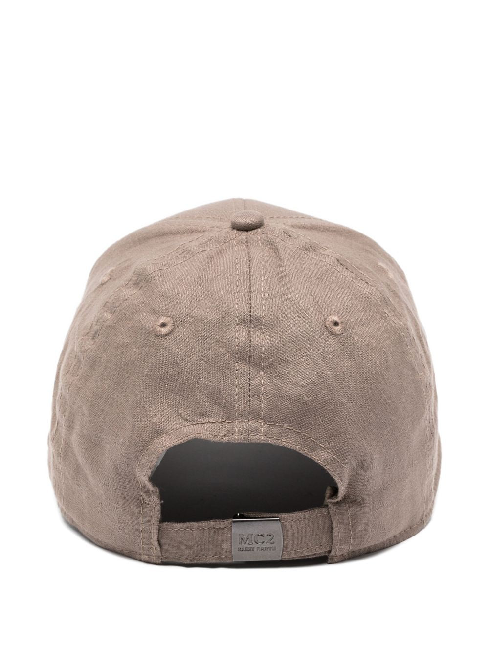 MC2 SAINT BARTH Cappello da baseball tortora con logo in lino 