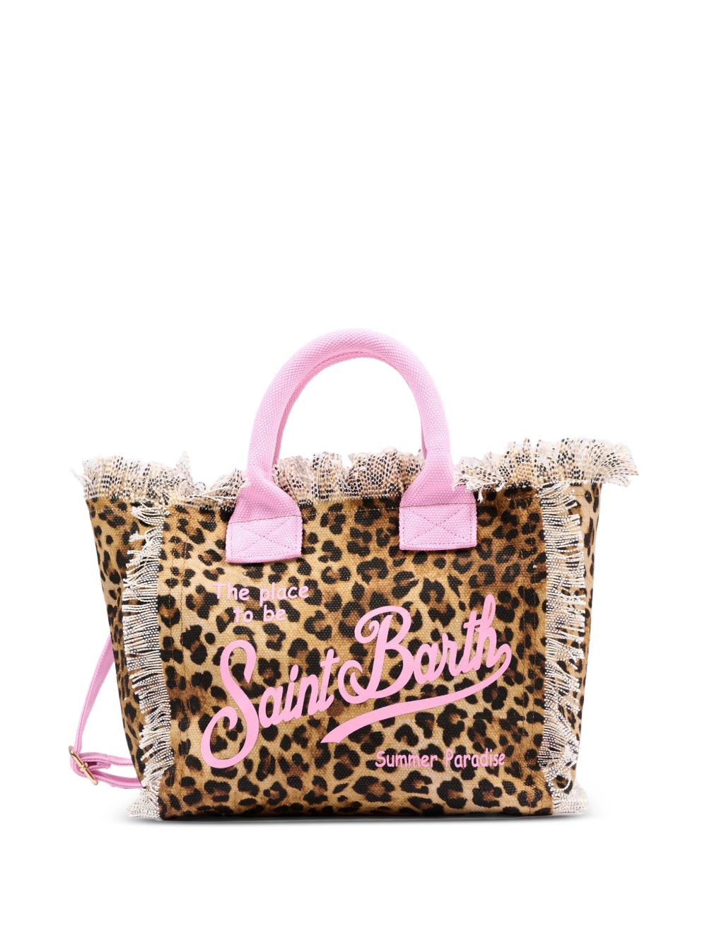 MC2 SAINT BARTH Borsa Tote Colette effetto leopardato con dettagli rosa 