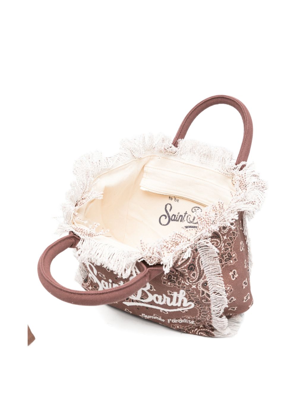 MC2 SAINT BARTH Borsa a mano Colette marrone con stampa paisley 