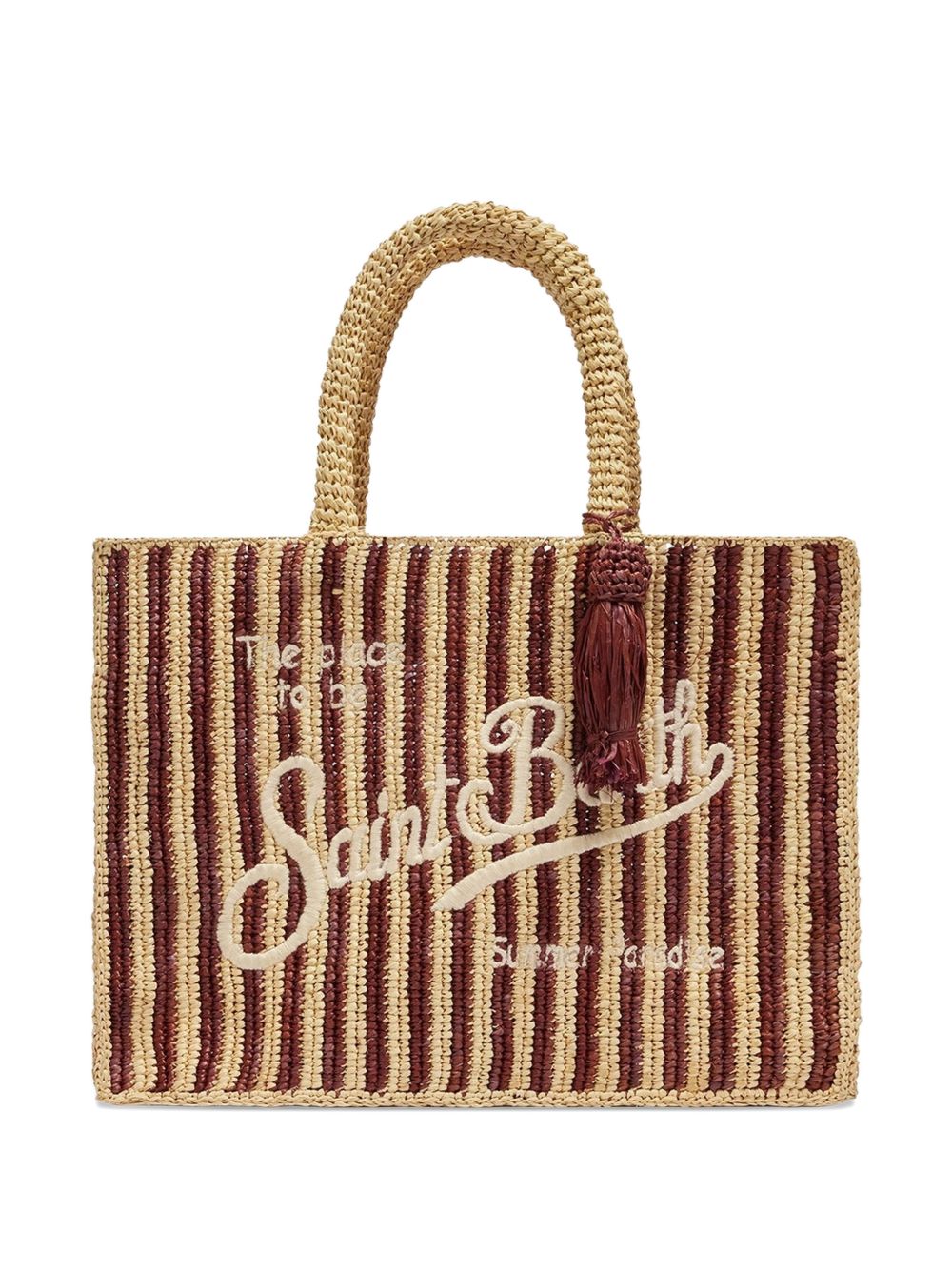 MC2 SAINT BARTH Borsa Colette in rafia a righe 