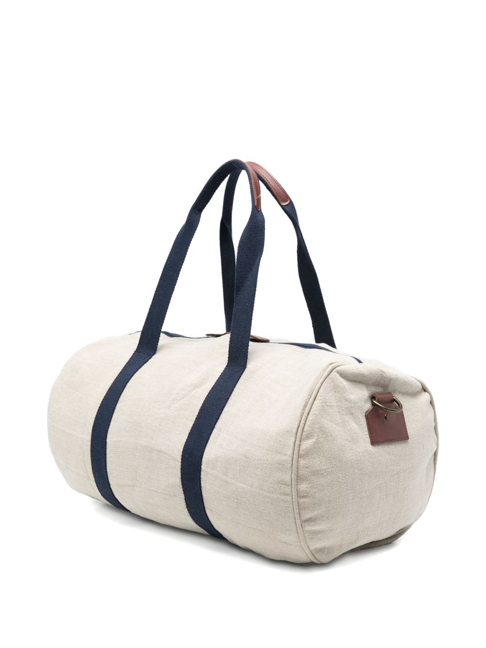 MC2 SAINT BARTH Borsa a mano Jetleg Round in lino beige con logo 