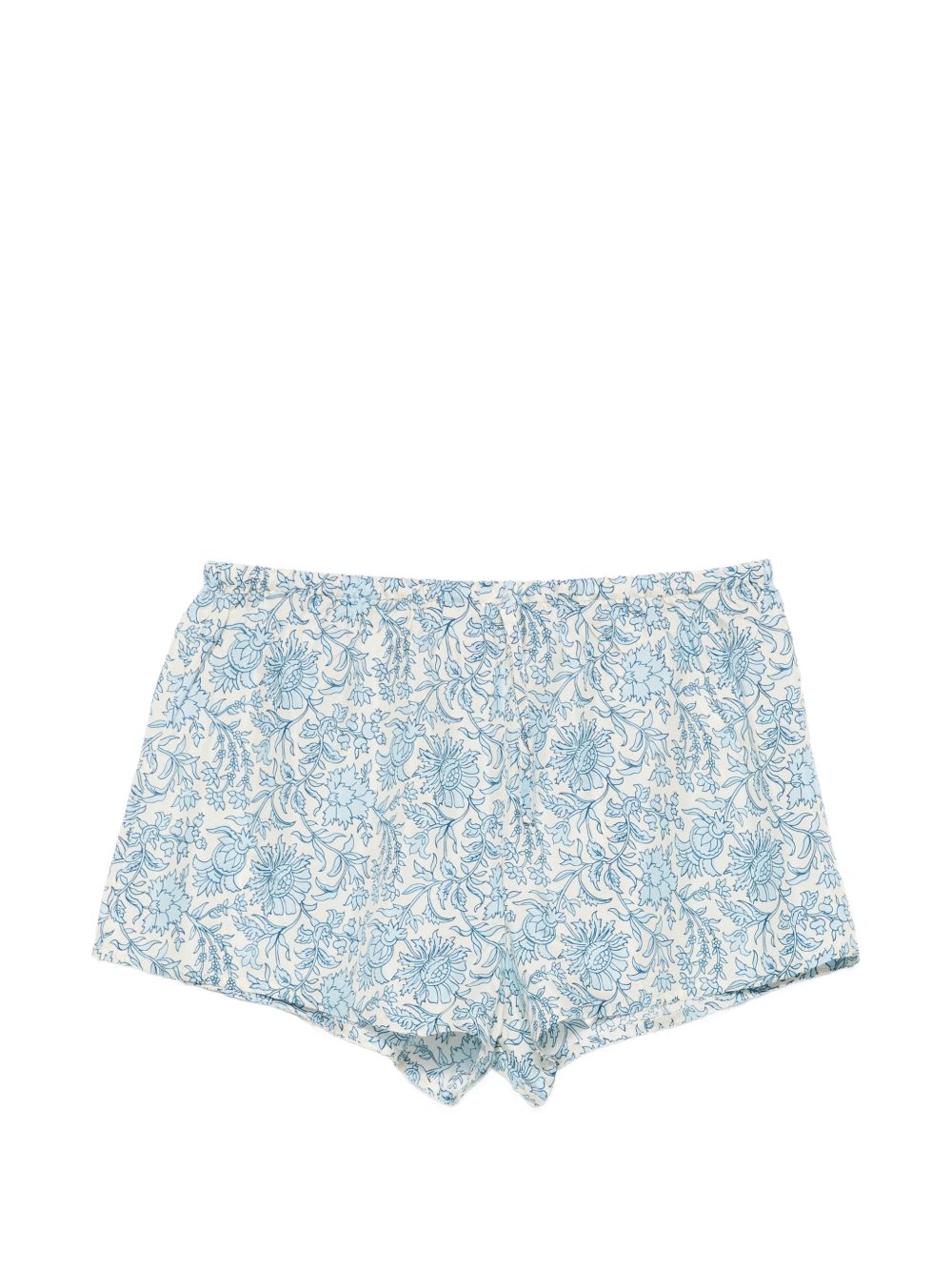 MC2 SAINT BARTH Shorts Kammy in seta con fantasia azzurra 