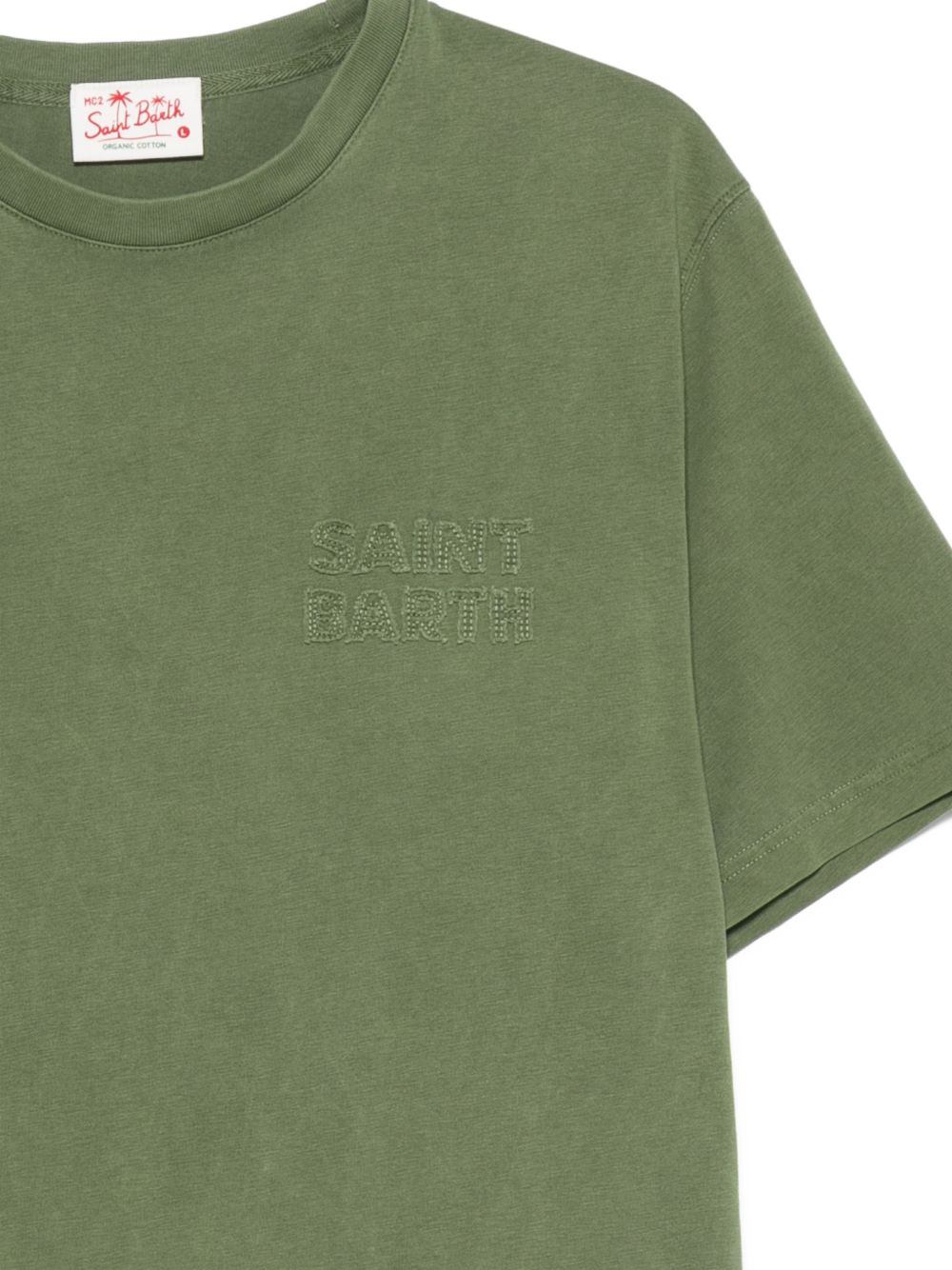 MC2 SAINT BARTH T-shirt Portofino in cotone verde muschio con logo 