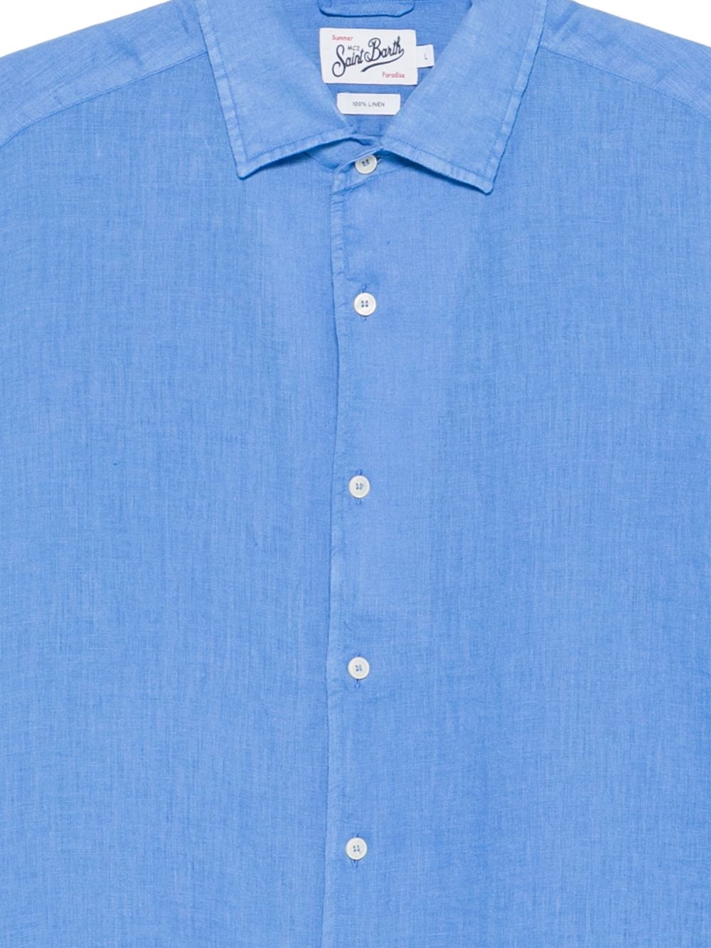 MC2 SAINT BARTH Camicia in lino Raphael azzurra 