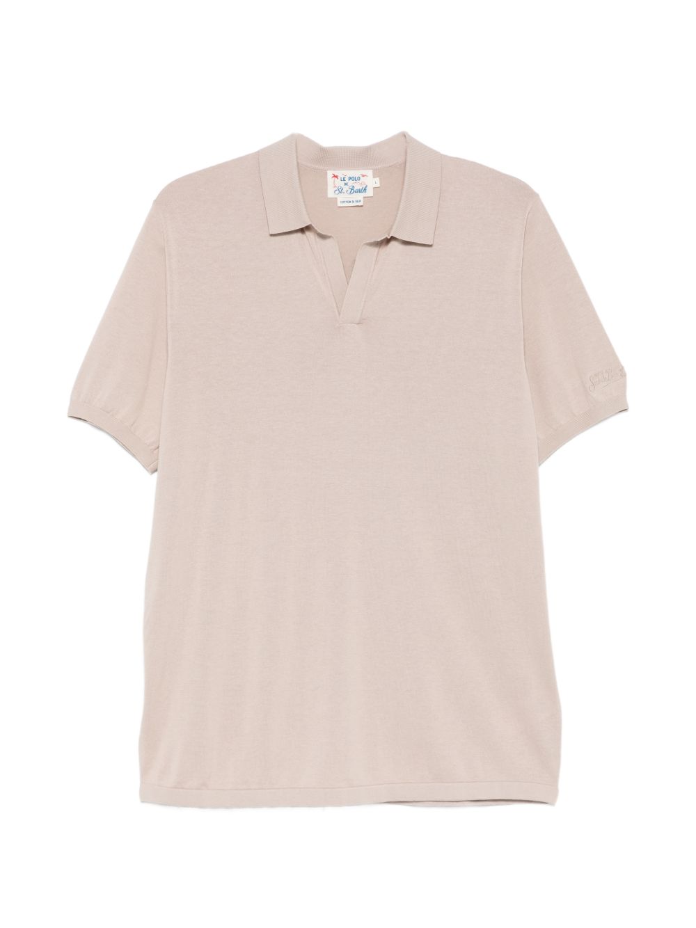 MC2 SAINT BARTH Polo Sloan in cotone misto seta color tortora 