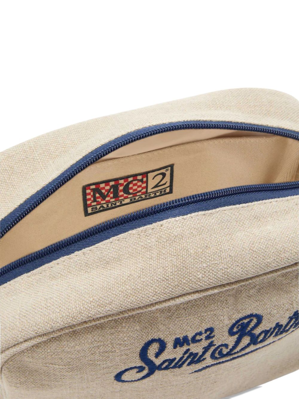 MC2 SAINT BARTH Beauty case Westwood in lino beige con logo 