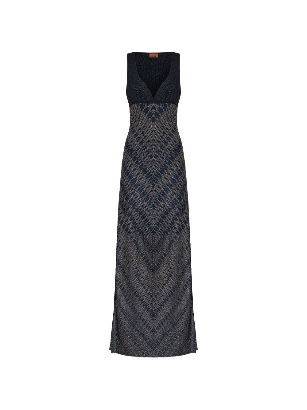 MISSONI Abito lungo blu con motivo a rombi 